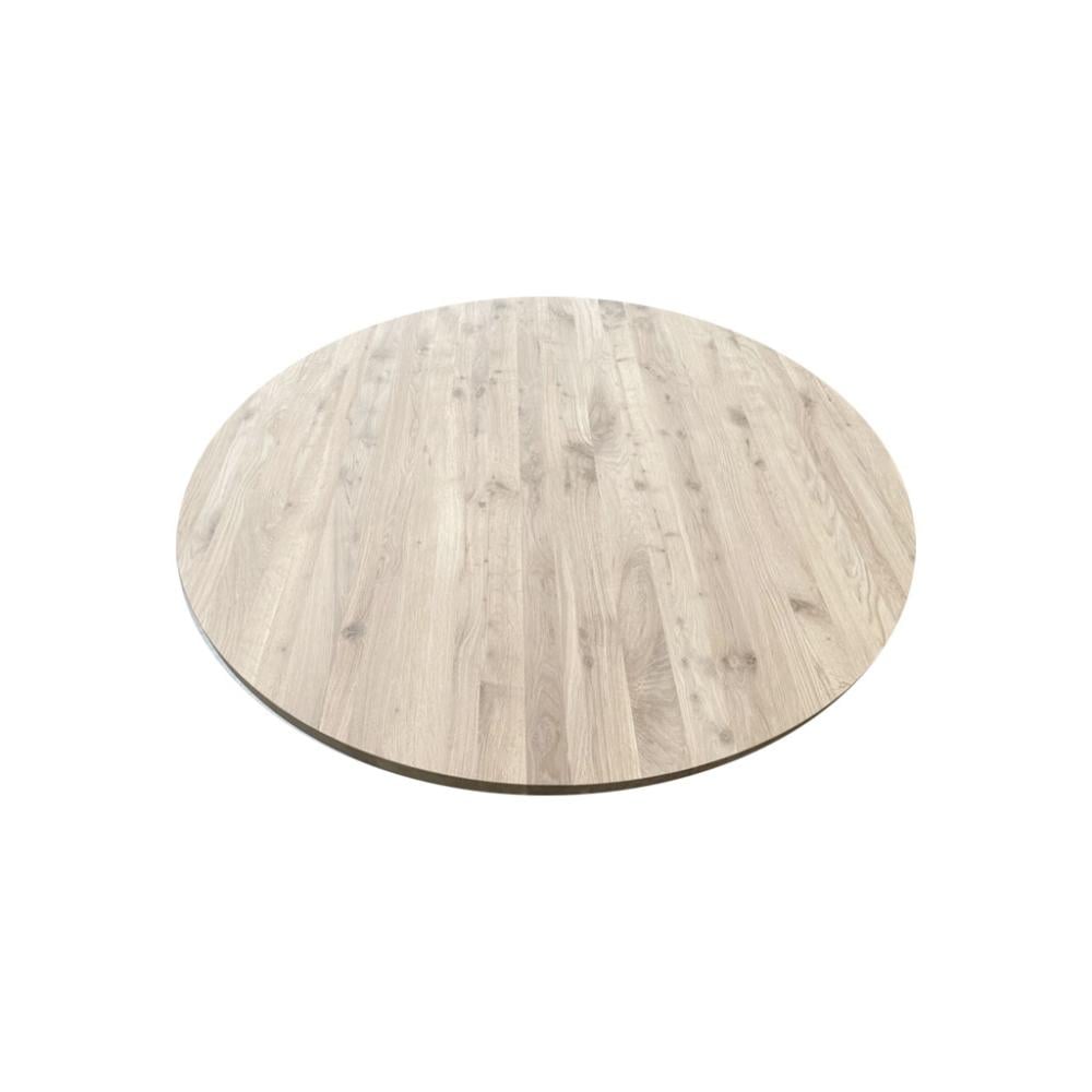 Rond massief eiken tafelblad – 50 cm diameter, 4 cm dik – tijdloos design voor elke woonkamer