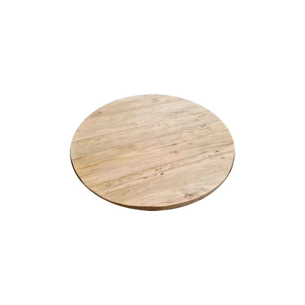 Rond salontafelblad van massief duurzaam elm – 50 cm