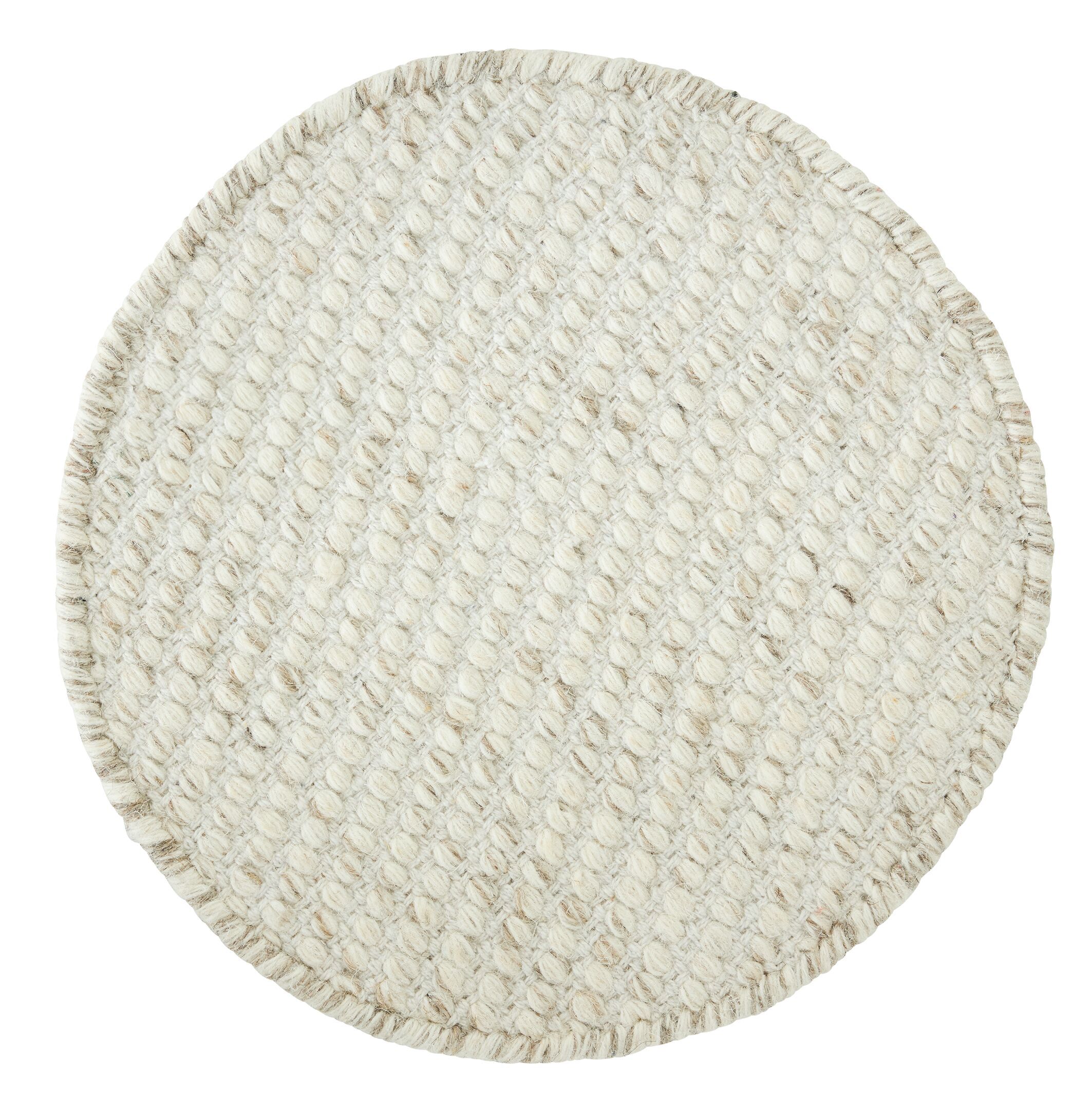 Rond Vloerkleed Asuri van MUST Living – Luxe Beige Wol/Katoen (250 cm)