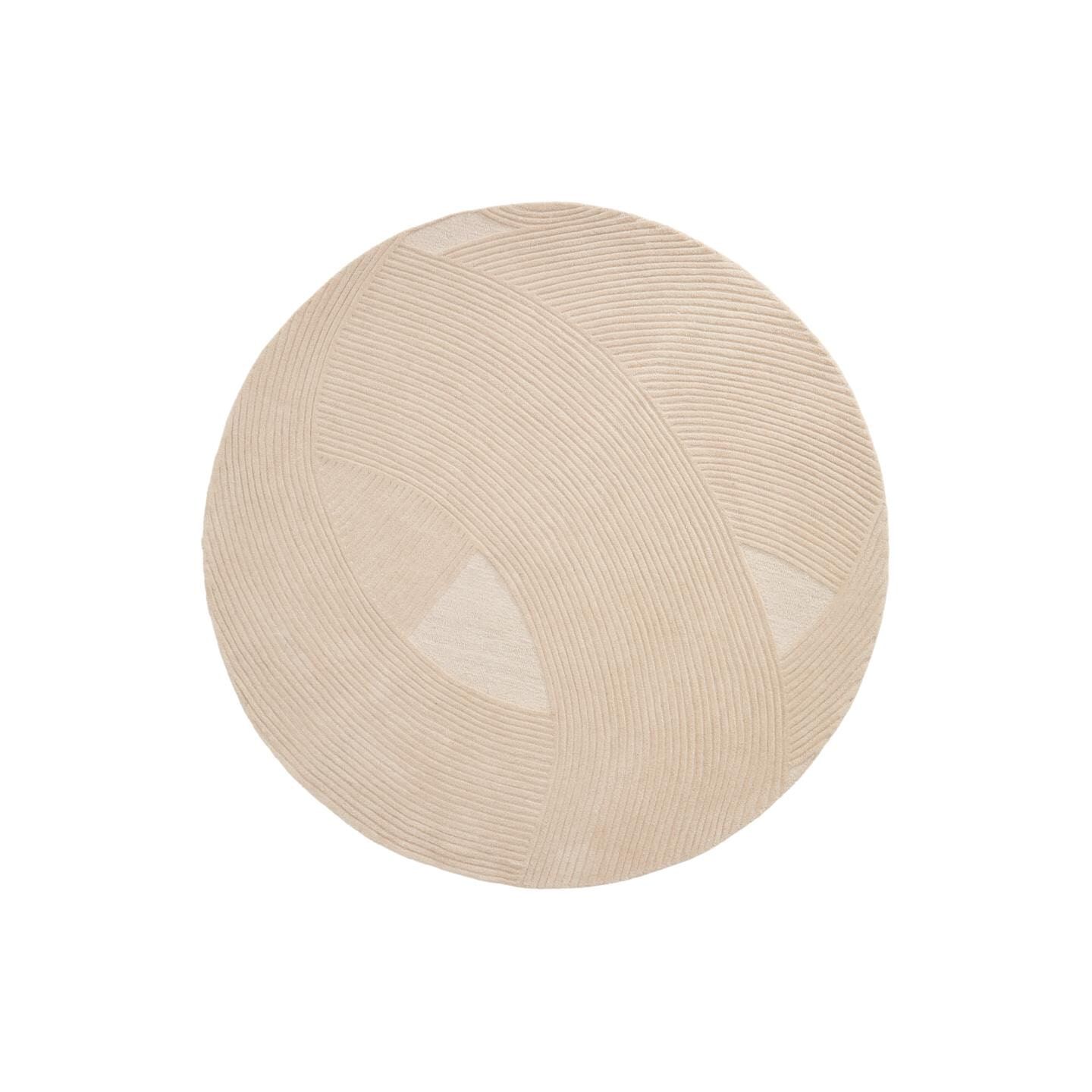 Rond Vloerkleed van 200 cm – Handgeweven Wol in Beige van Kave Home