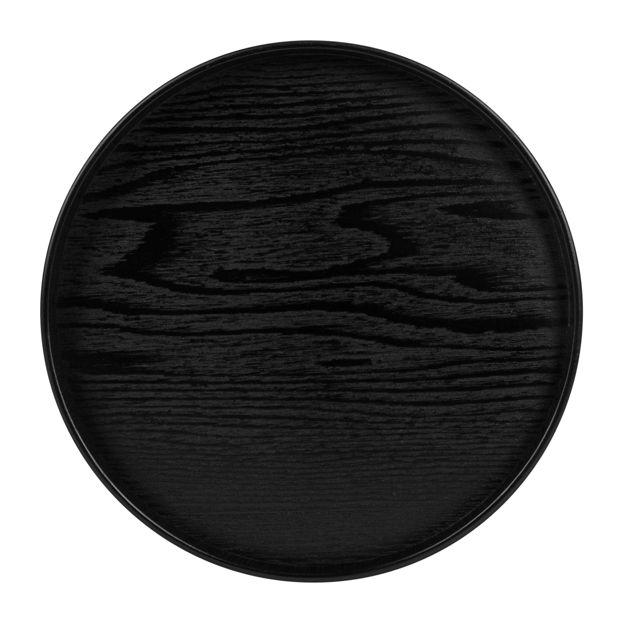 Rond Zwart Houten Dienblad 36 cm – QUVIO