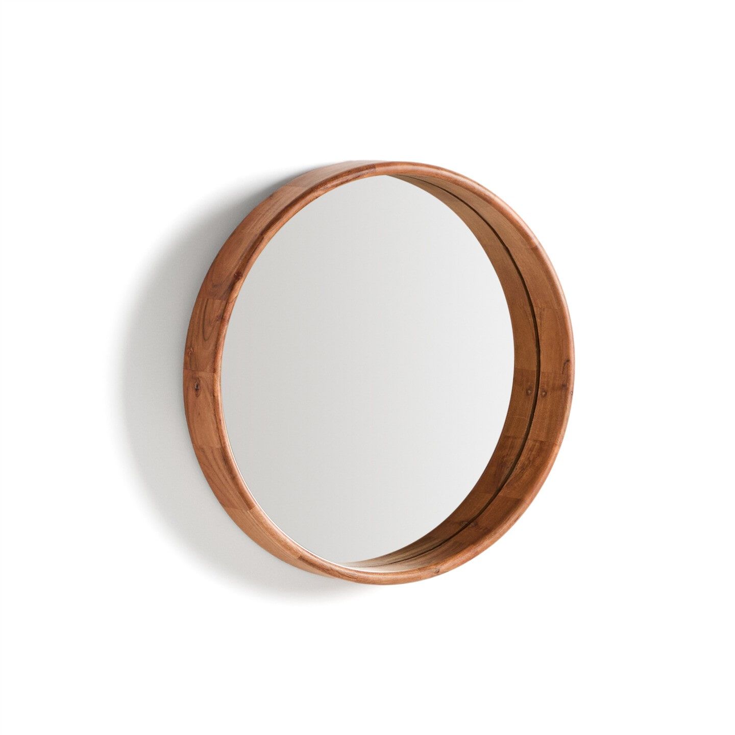 Ronde Acaciahouten Spiegel Berale – 50 cm Tijdloze Elegantie voor Iedere Kamer