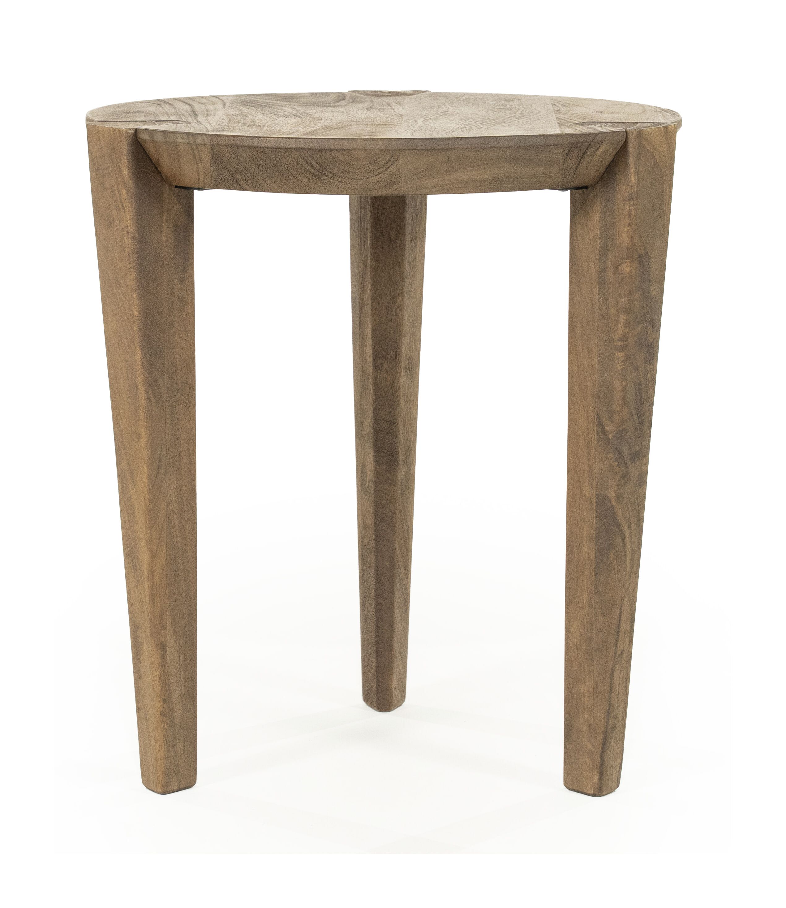 Ronde bijzettafel Eleonora Davina – mangohout 40 cm, warme bruine toon