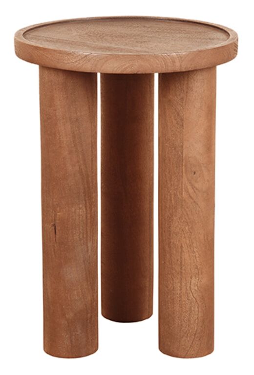 Ronde Bijzettafel Elly van LABEL51 – Natuurlijke Mangohout, 42 cm
