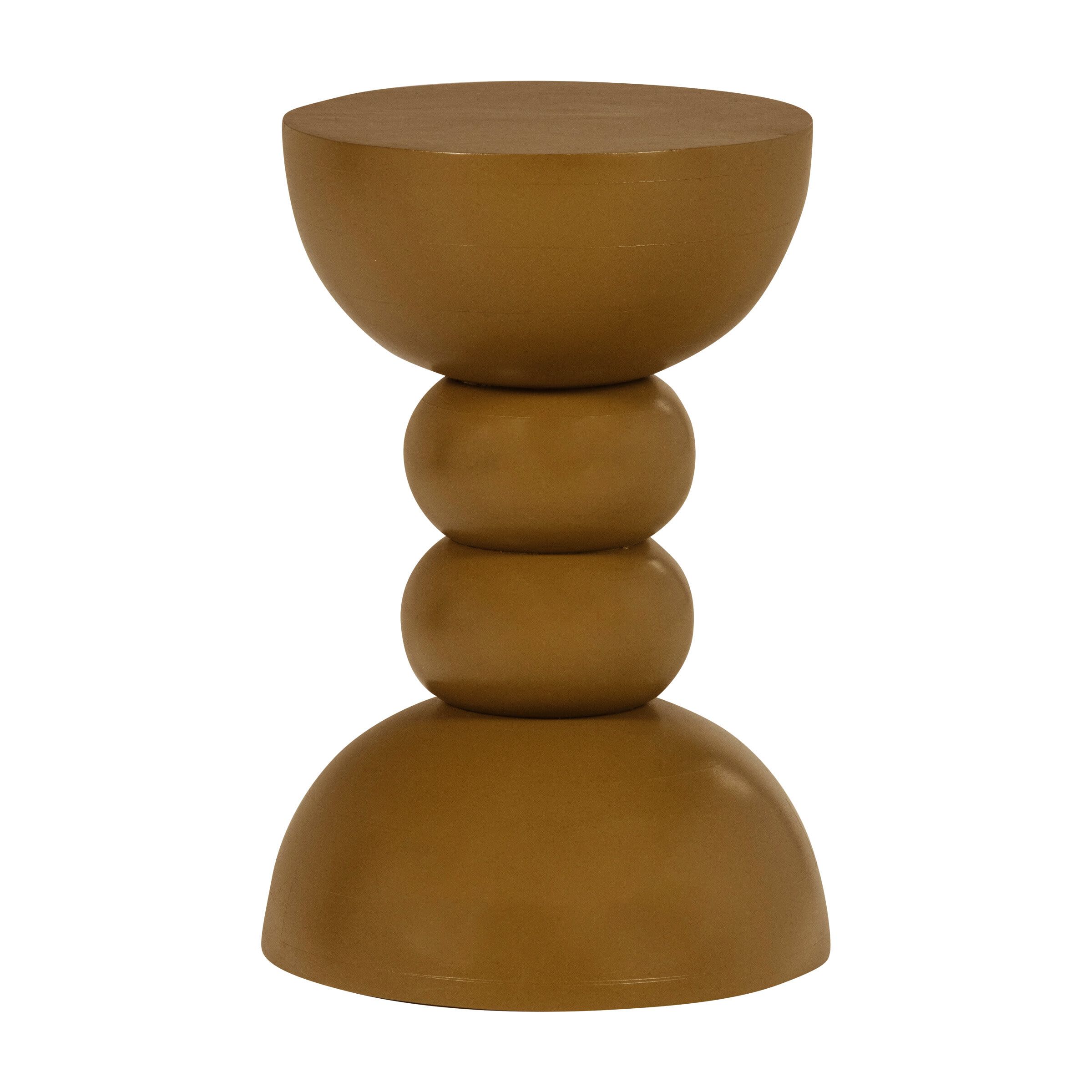Ronde bijzettafel Miel van WOOOD – Honinggeel mangohout, 35 cm