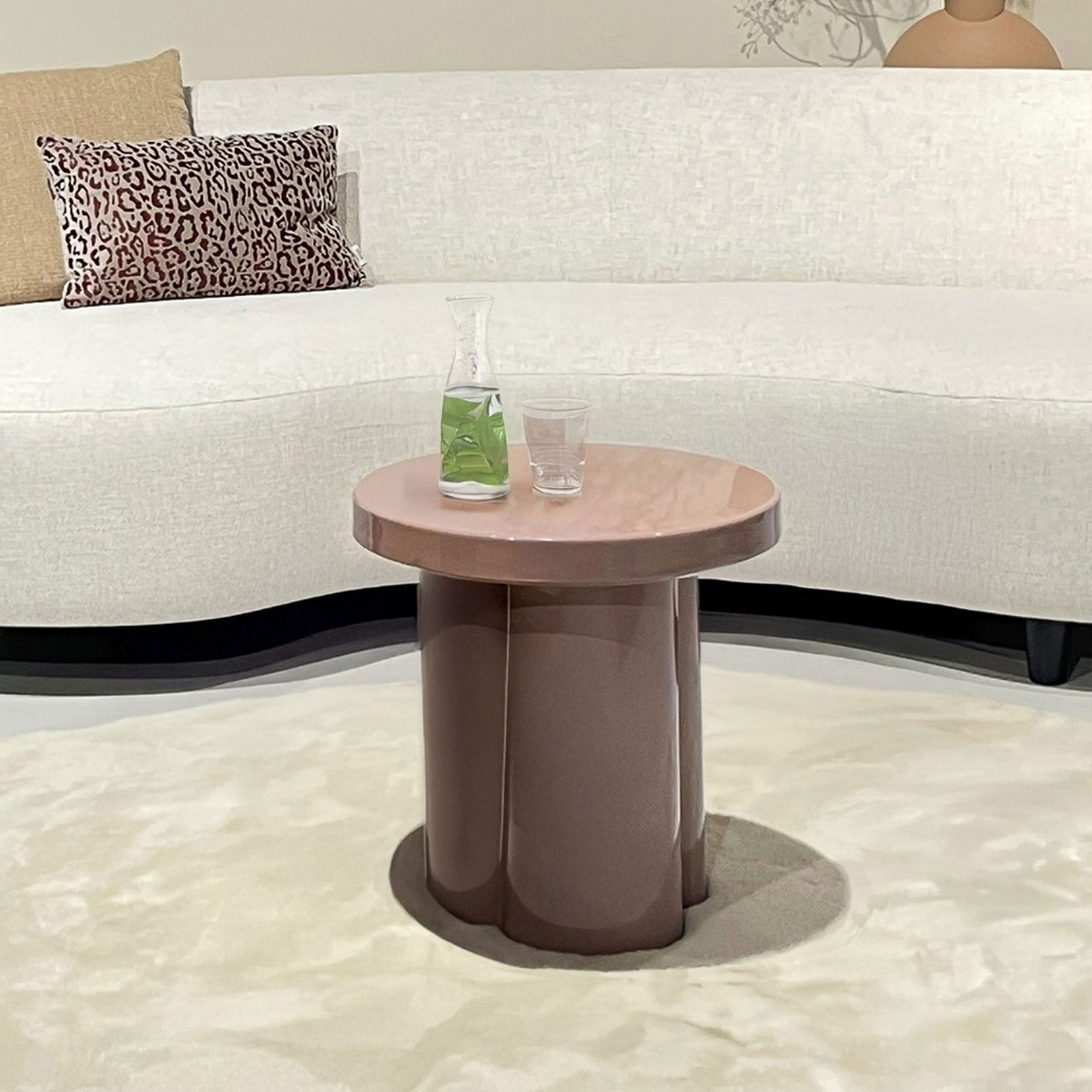 Ronde Bijzettafel Noa 43 cm – Vintage Roze van Brix