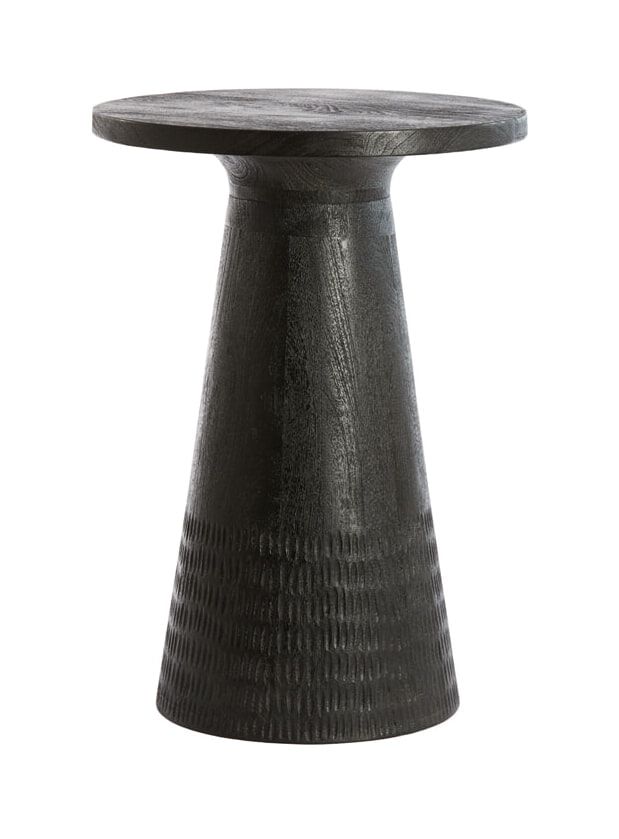 Ronde bijzettafel Paxos van Light & Living – Mangohout & Zwart