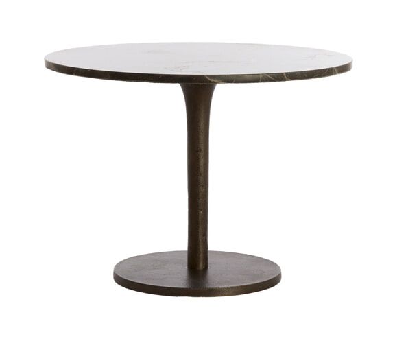 Ronde Bijzettafel Pazo van Light & Living – Marmer & Aluminium in Donkerbruin