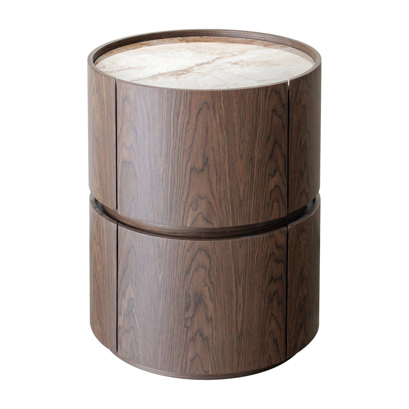 Ronde bijzettafel Richmond Ellery – compacte bruine charme met keramische accenten