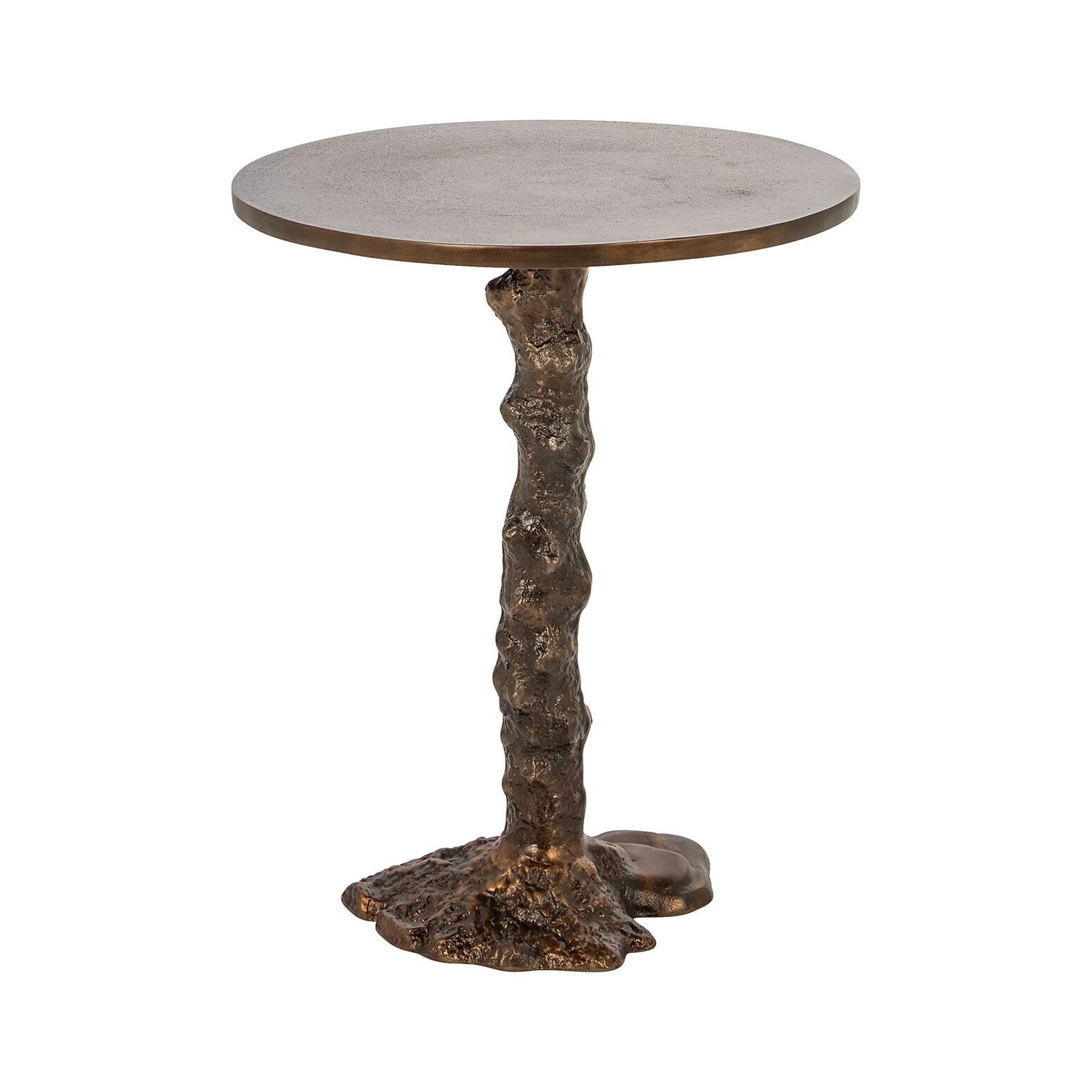 Ronde Bijzettafel Richmond Misty 46 cm – Brons, Luxe Aluminium