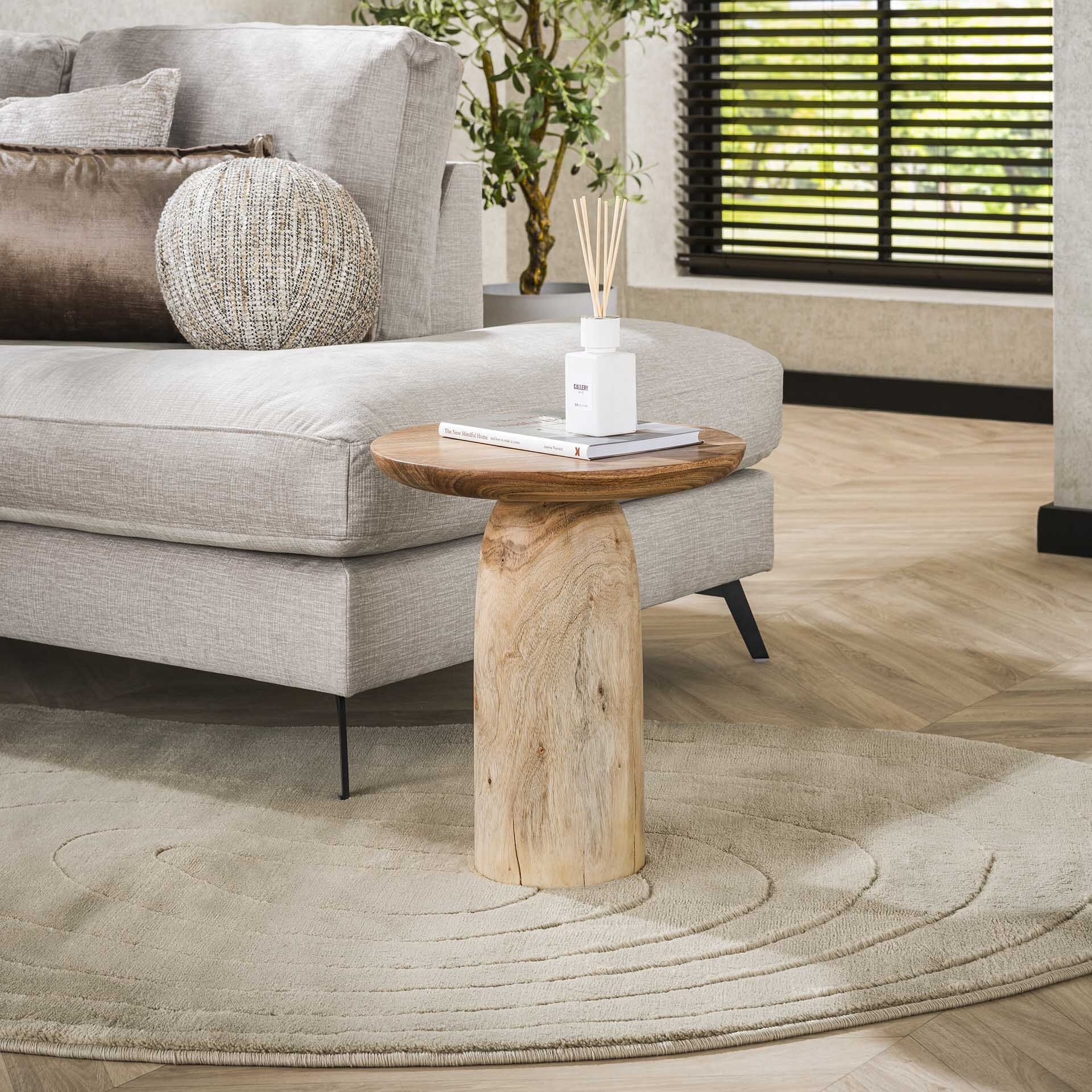 Ronde Bijzettafel Shavonna van LifestyleFurn – Massief Acaciahout, 40 cm