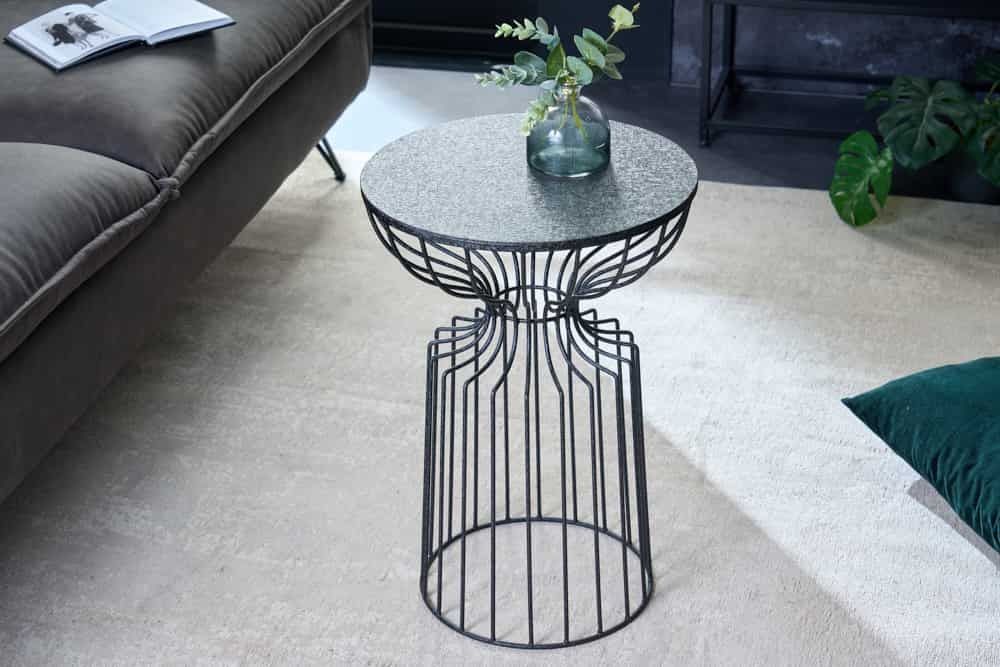 Ronde bijzettafel VARIATION 55 cm – Handgemaakt zwart ijzer voor een stijlvolle touch