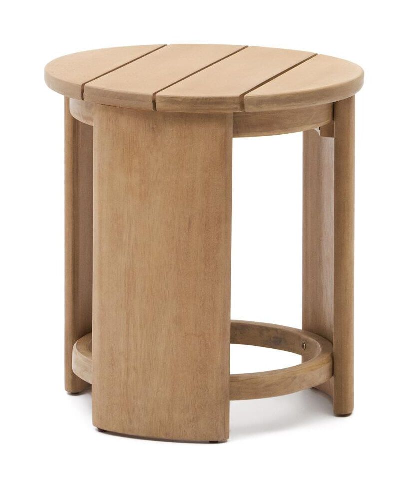 Ronde Bijzettafel Xoriguer van Kave Home – Massief Eucalyptushout, 60 cm, Naturel