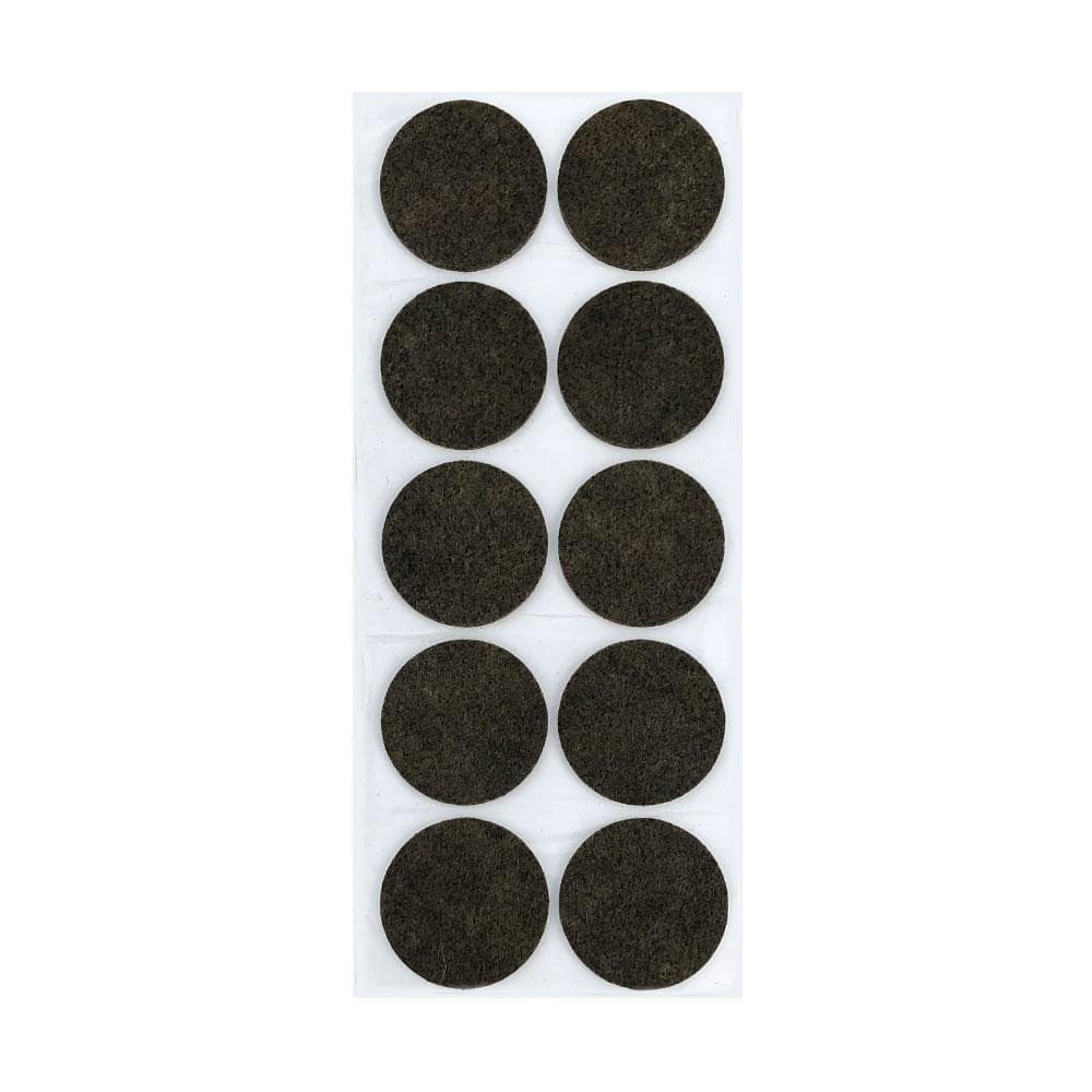 Ronde bruine plakviltjes Ø 4,5 cm – 10 stuks voor stevige meubelondersteuning
