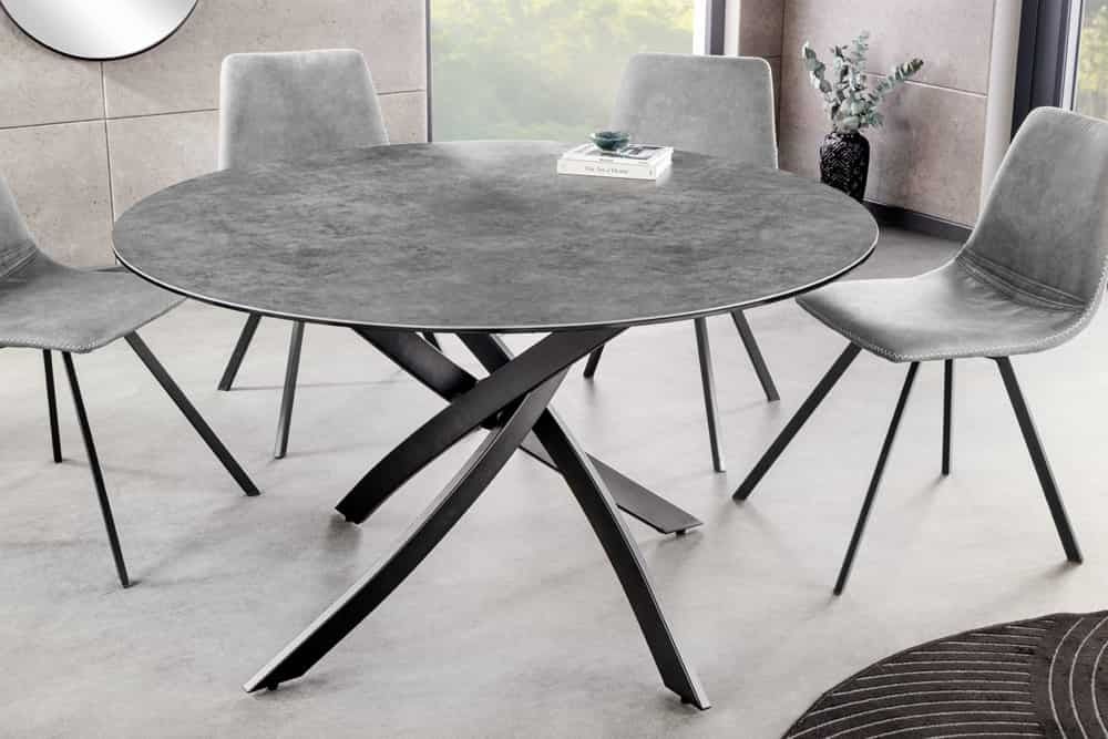 Ronde eettafel Alpine 120 cm – Antraciet met keramisch blad