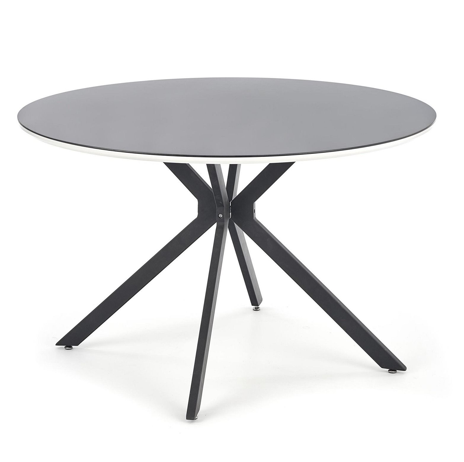Ronde eettafel Avelan 120 cm – Strak zwart‑wit design voor elke eetkamer