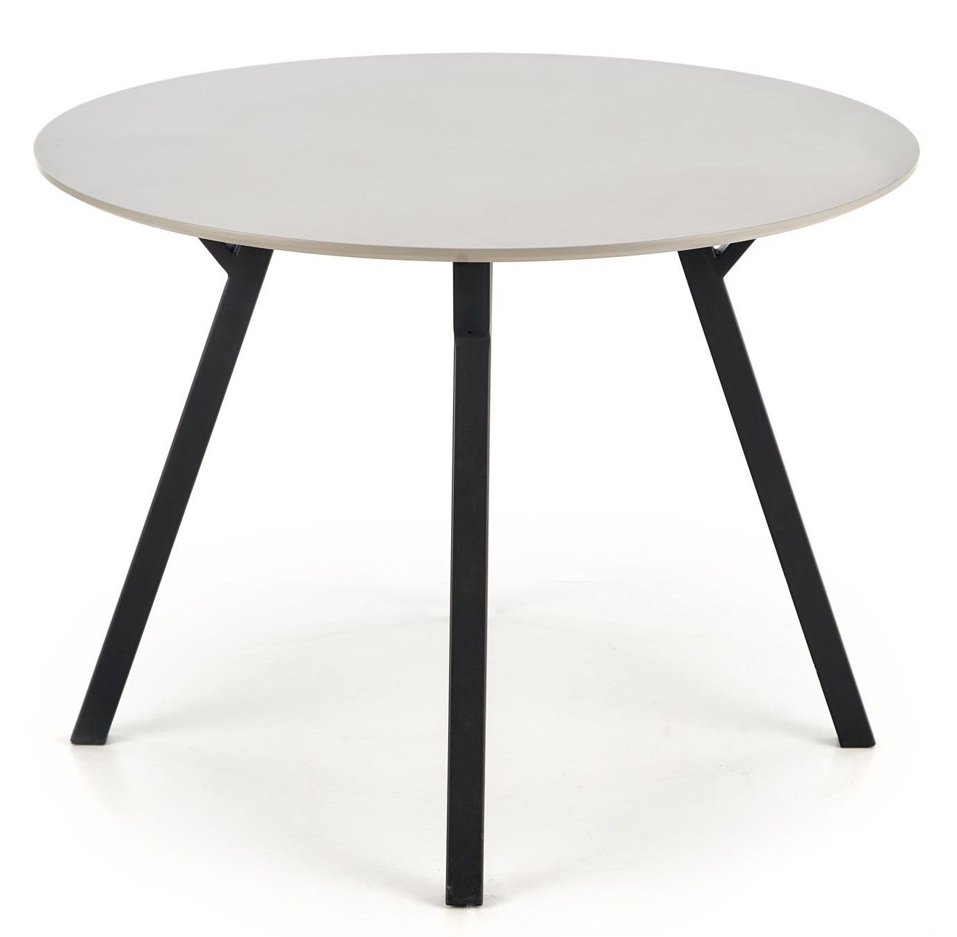 Ronde eettafel Balrog – stijlvolle 100 cm tafel in grijs met zwarte stalen poten