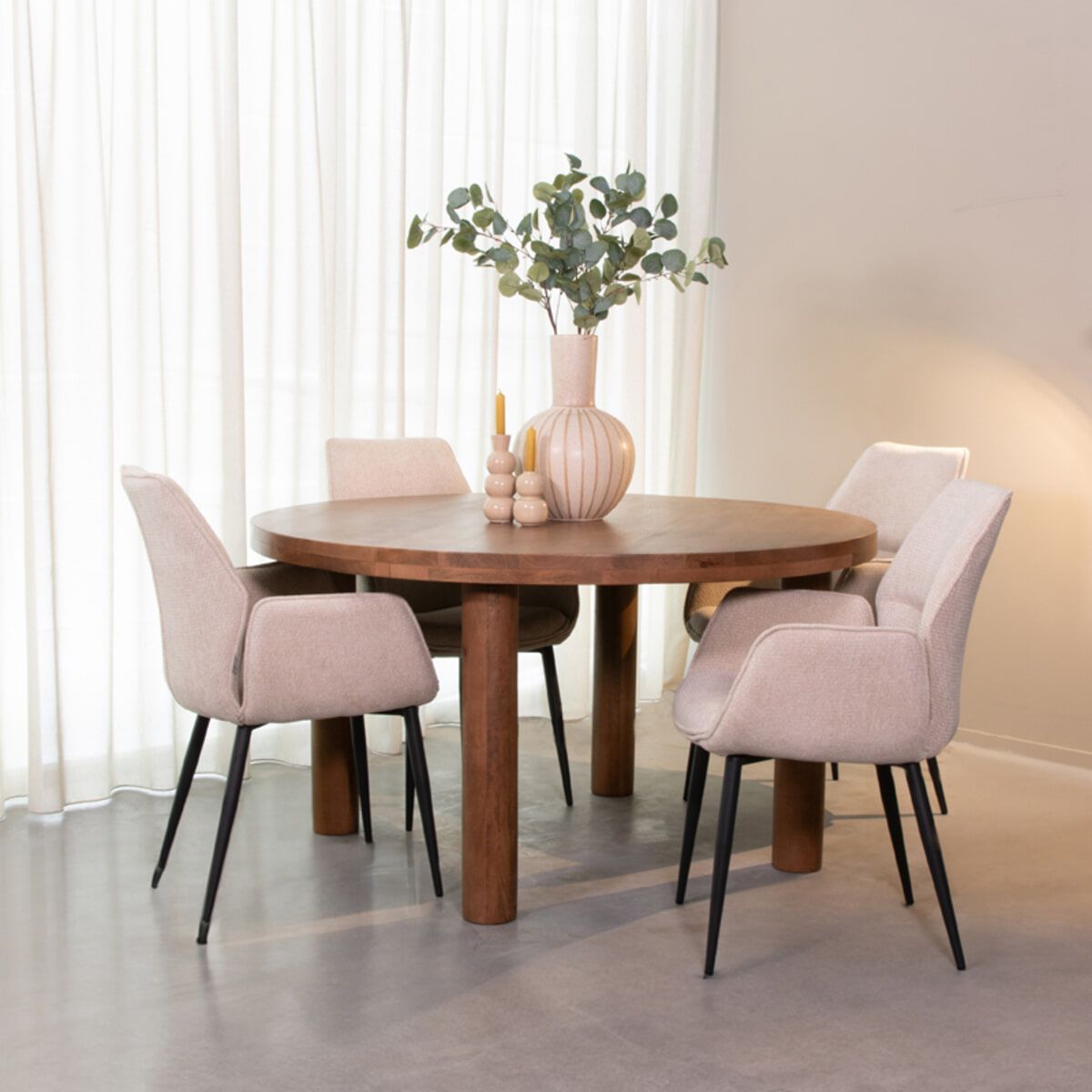Ronde eettafel Elly van LABEL51 – 140 cm mangohout in Naturel