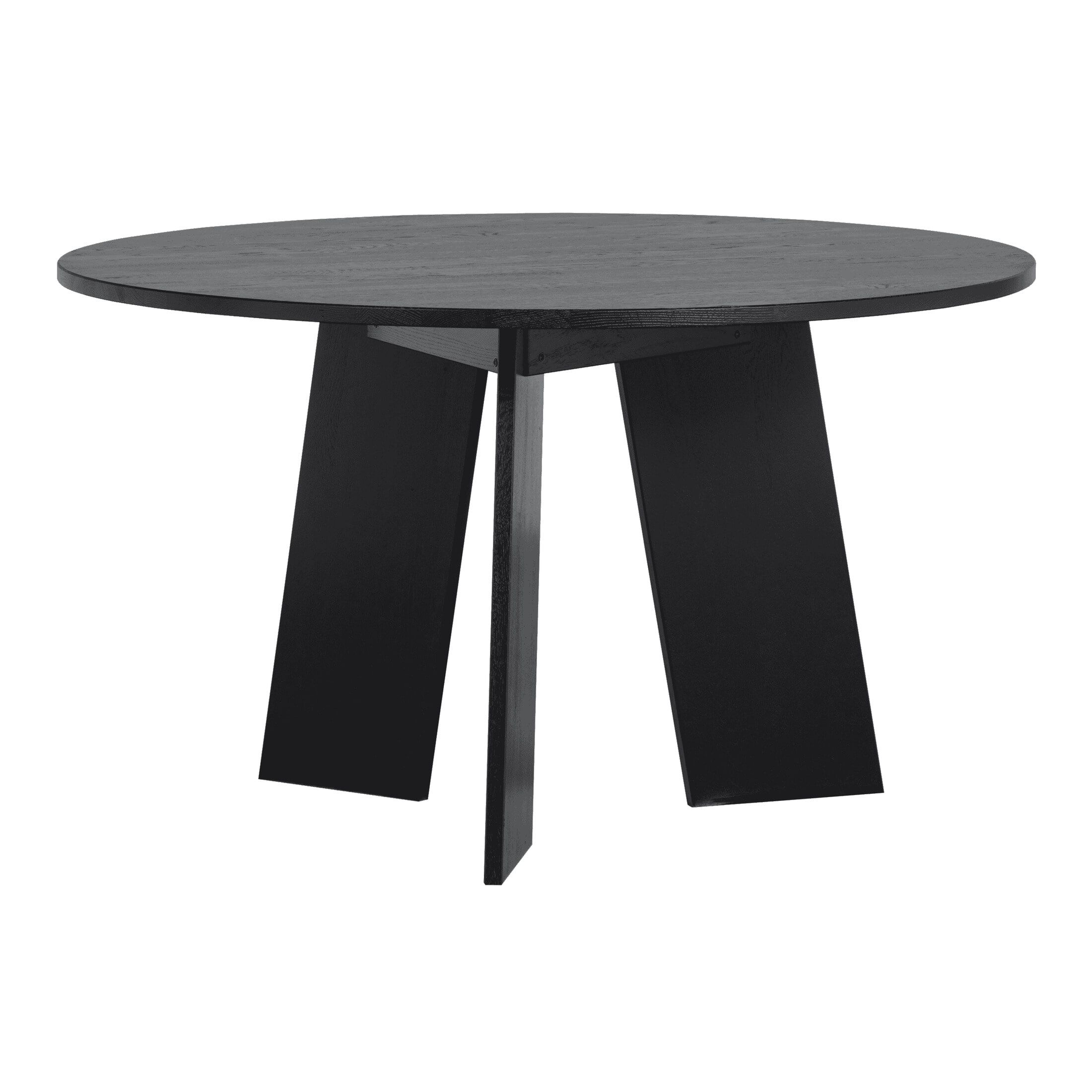 Ronde eettafel Fries van WOOOD – 129 cm, zwart eiken