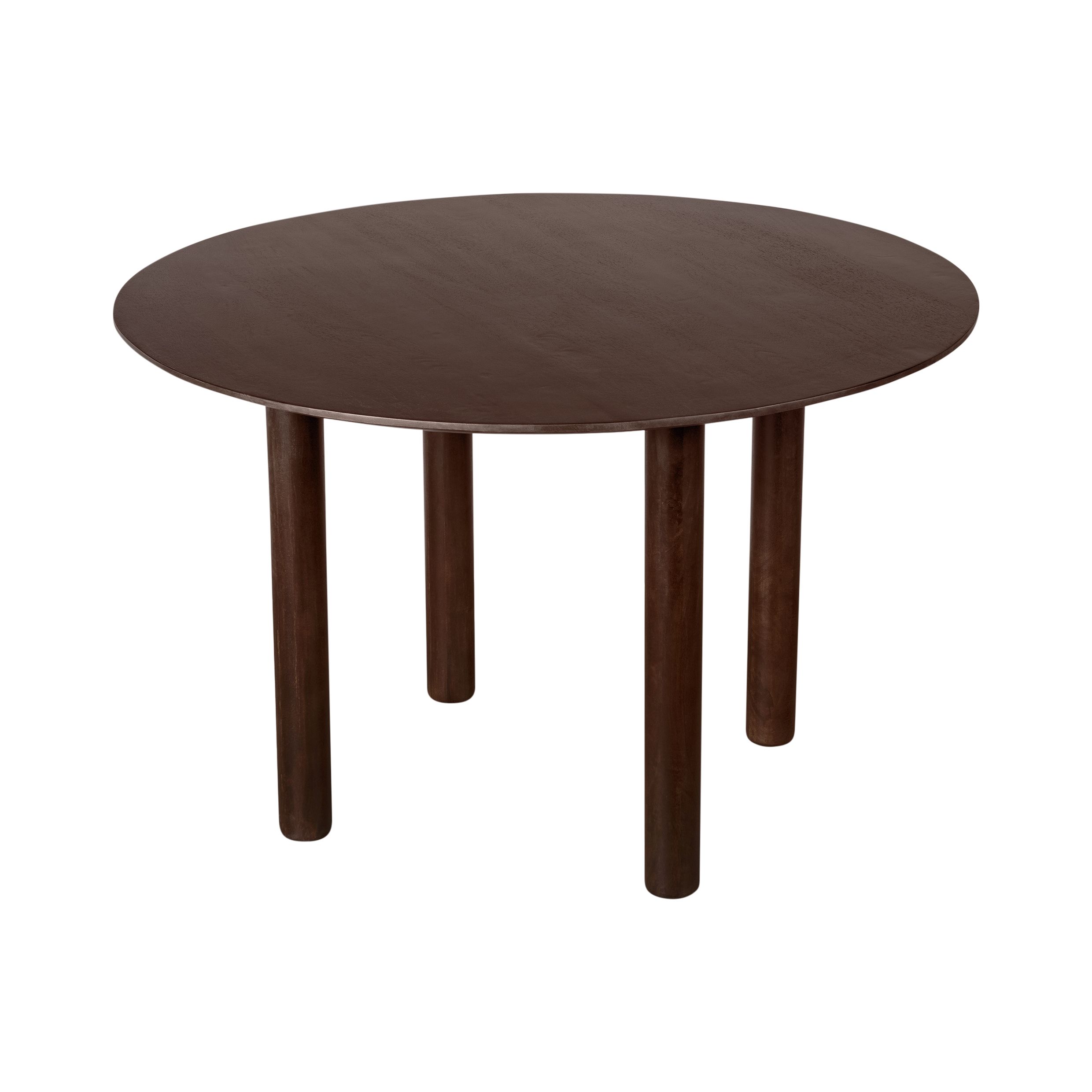Ronde eettafel Lian – 120 cm walnootbruin van FSC‑gecertificeerd mangohout | Lewis & Loft