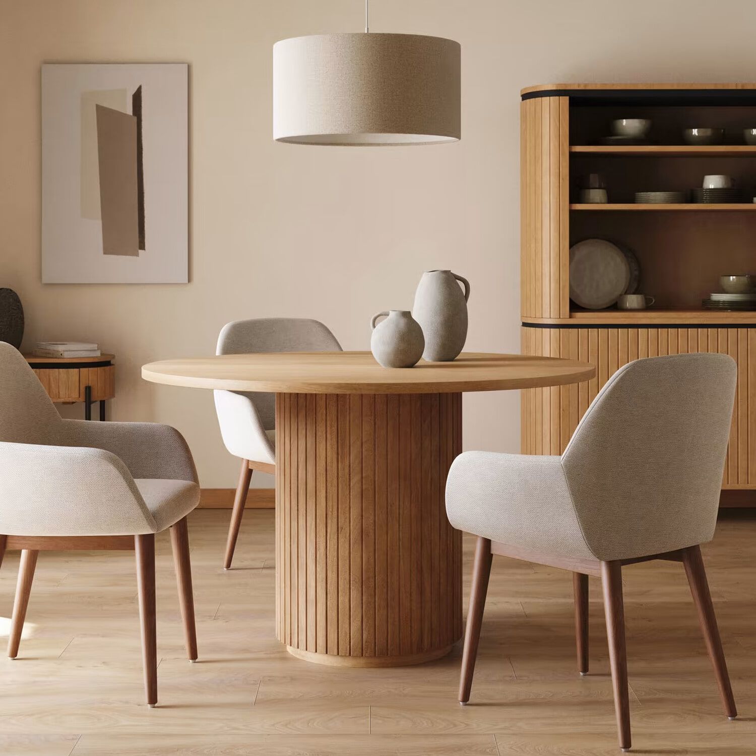 Ronde eettafel Licia van Kave Home – 120 cm natuurlijk mangohout