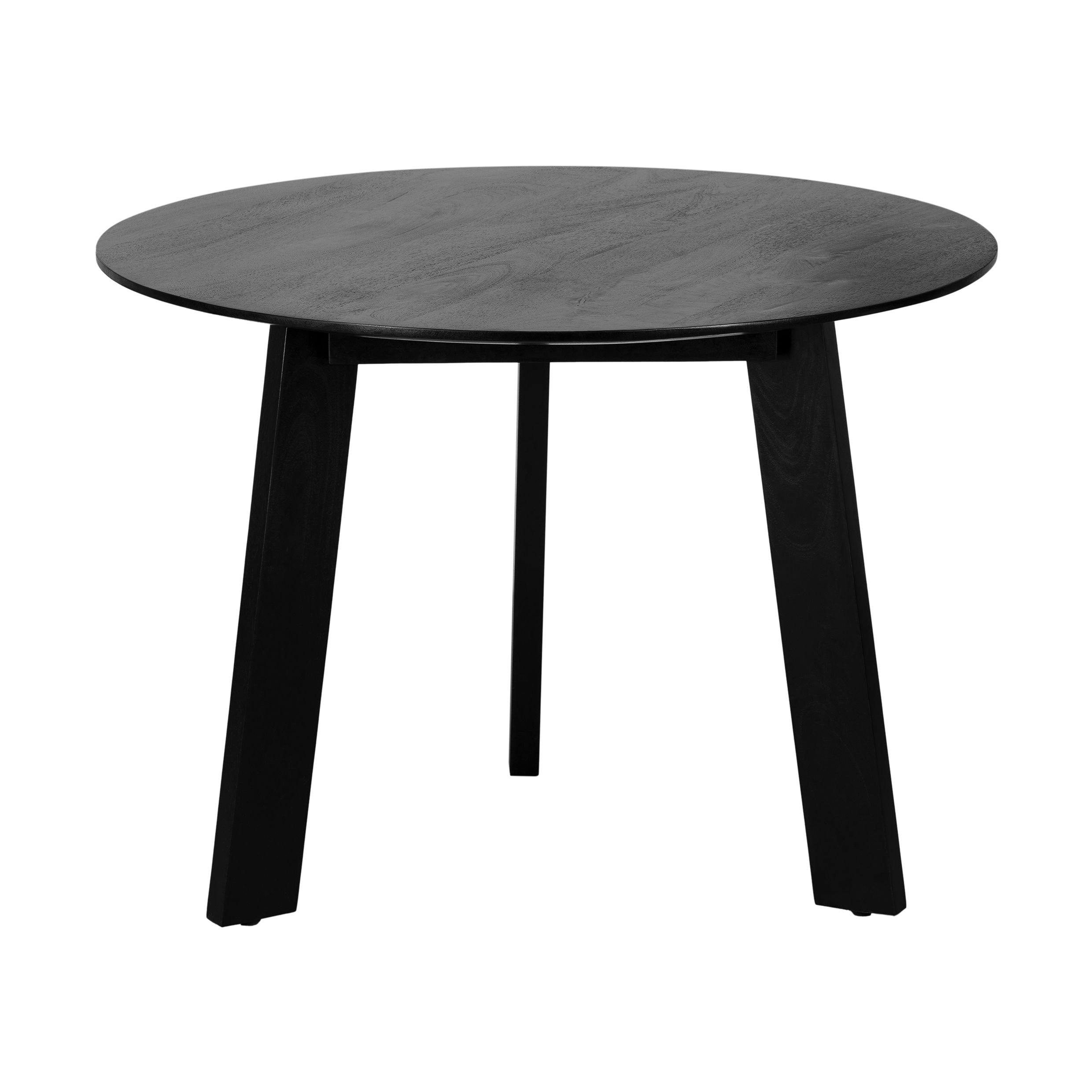 Ronde eettafel Lien van Lewis & Loft – 105 cm, zwart, FSC‑gecertificeerd mangohout