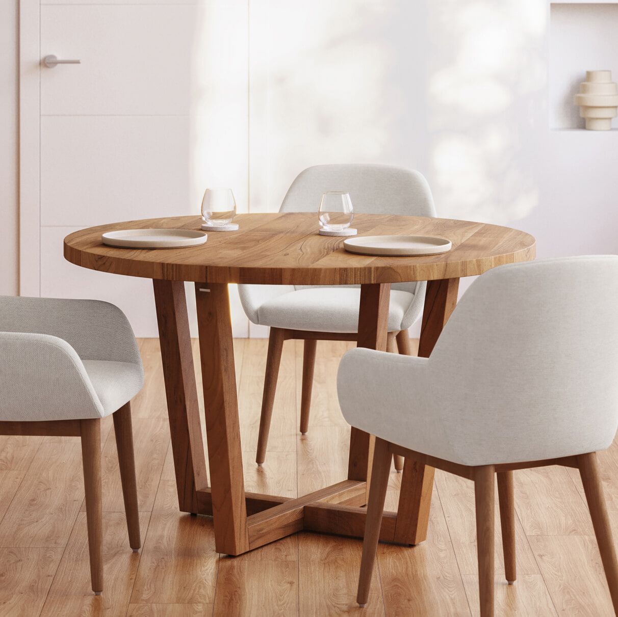 Ronde eettafel Nahla van Kave Home – 120 cm massief acaciahout