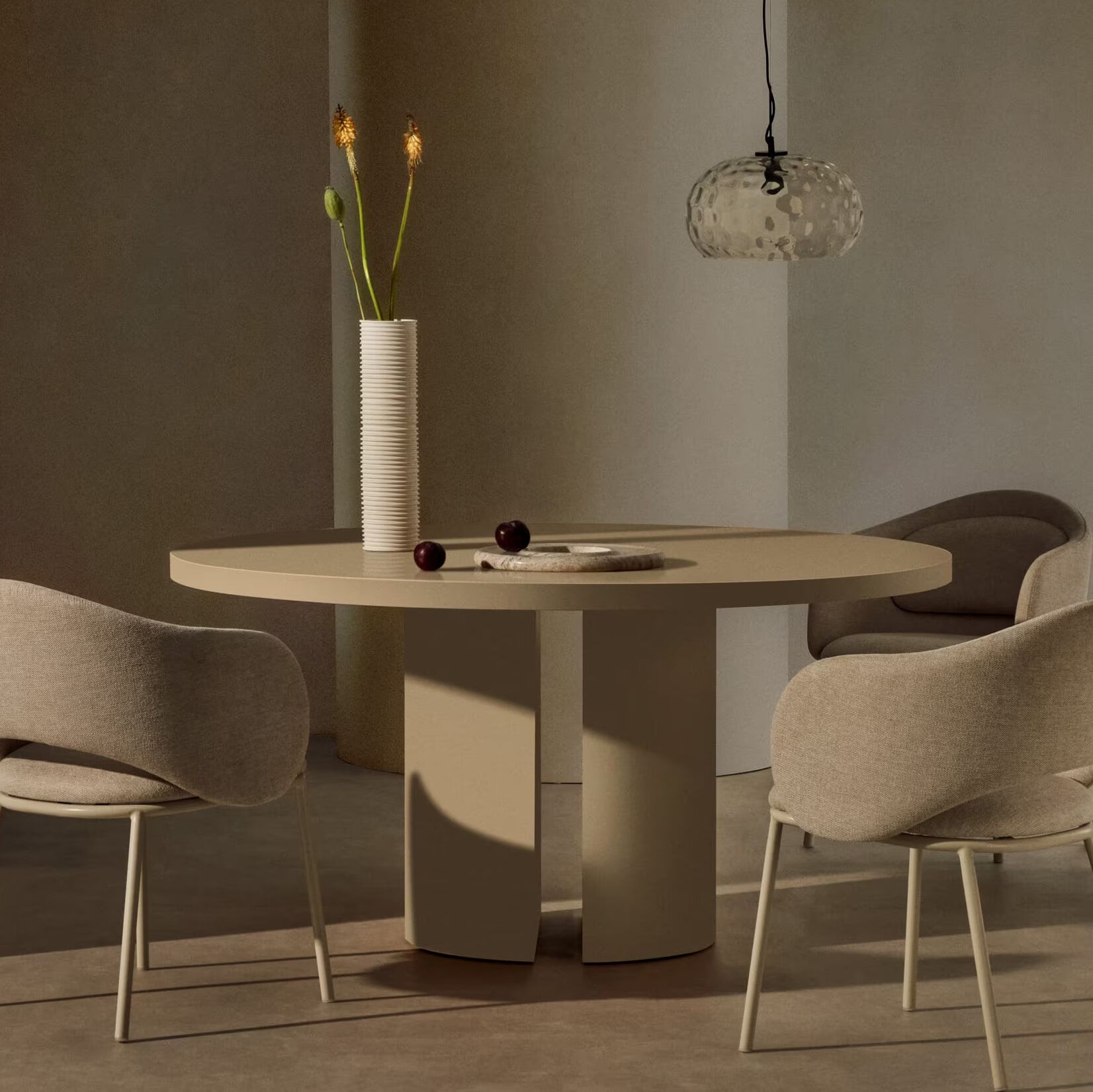 Ronde Eettafel Nealy 150 cm – Wit Japandi van Kave Home