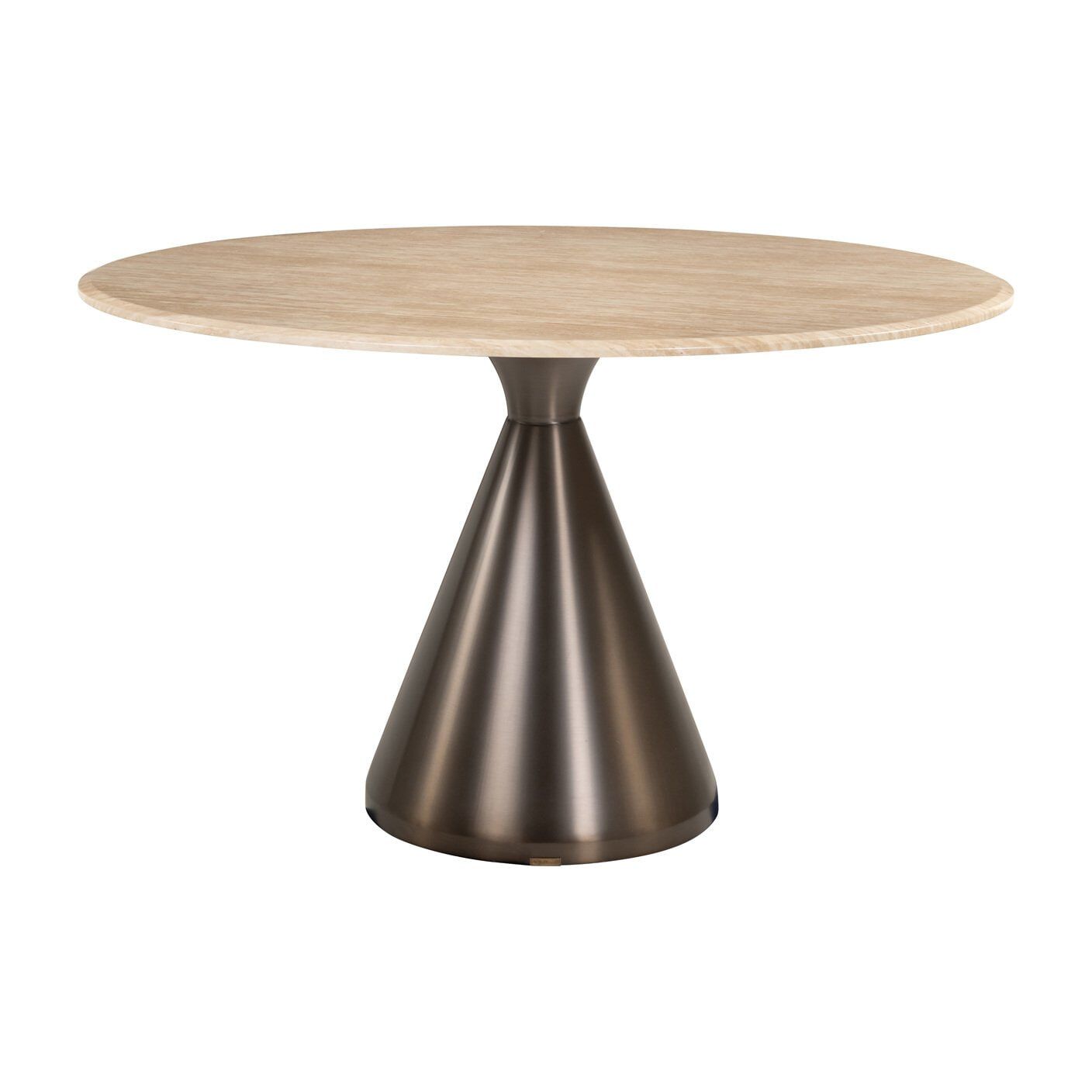 Ronde eettafel Richmond Montgomery – luxe marmerlook in beige, 130 cm