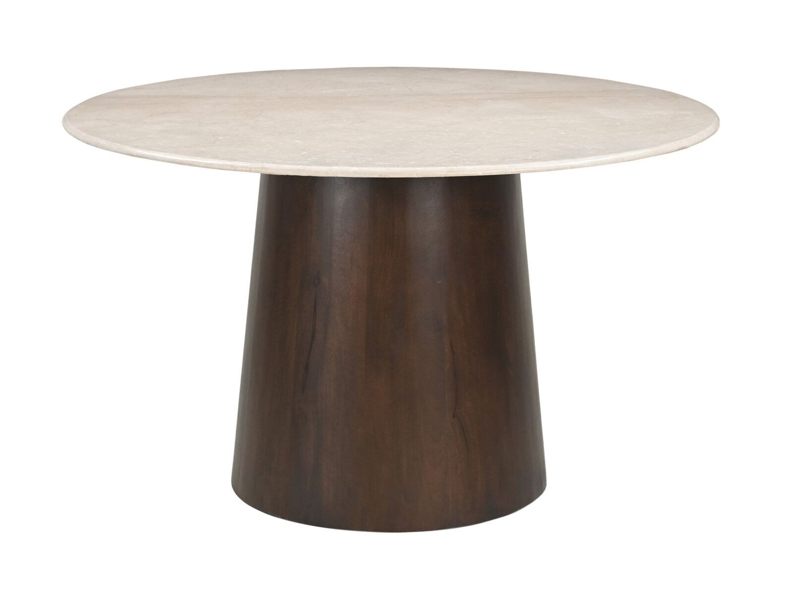 Ronde Eettafel Sohome Margred – Marmer & Mangohout, 130 cm, Beige