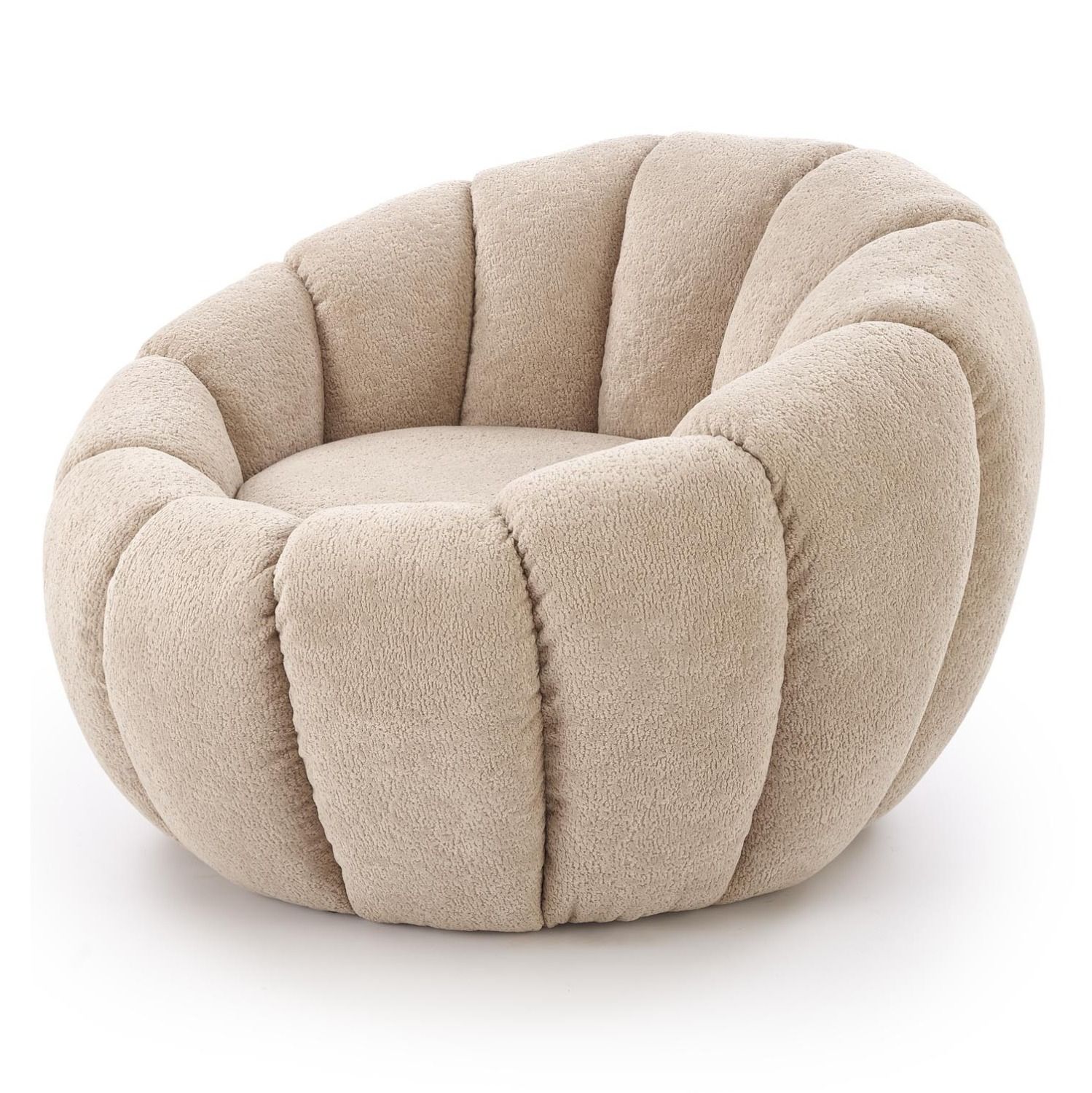 Ronde Fauteuil Gaspar in Beige – Luxe Comfort voor Iedere Woonkamer