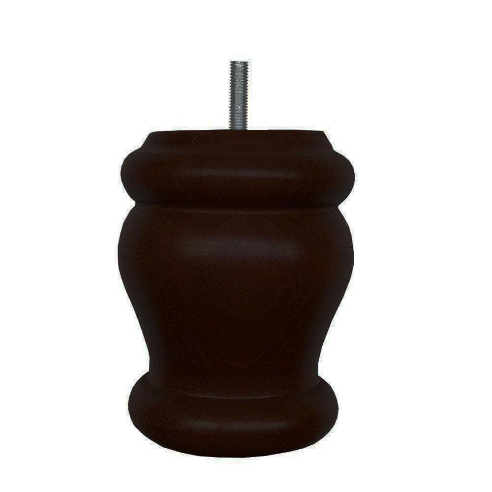 Ronde houten meubelpoot in warm bruin – Ø 9 cm, 12 cm hoog (M8)
