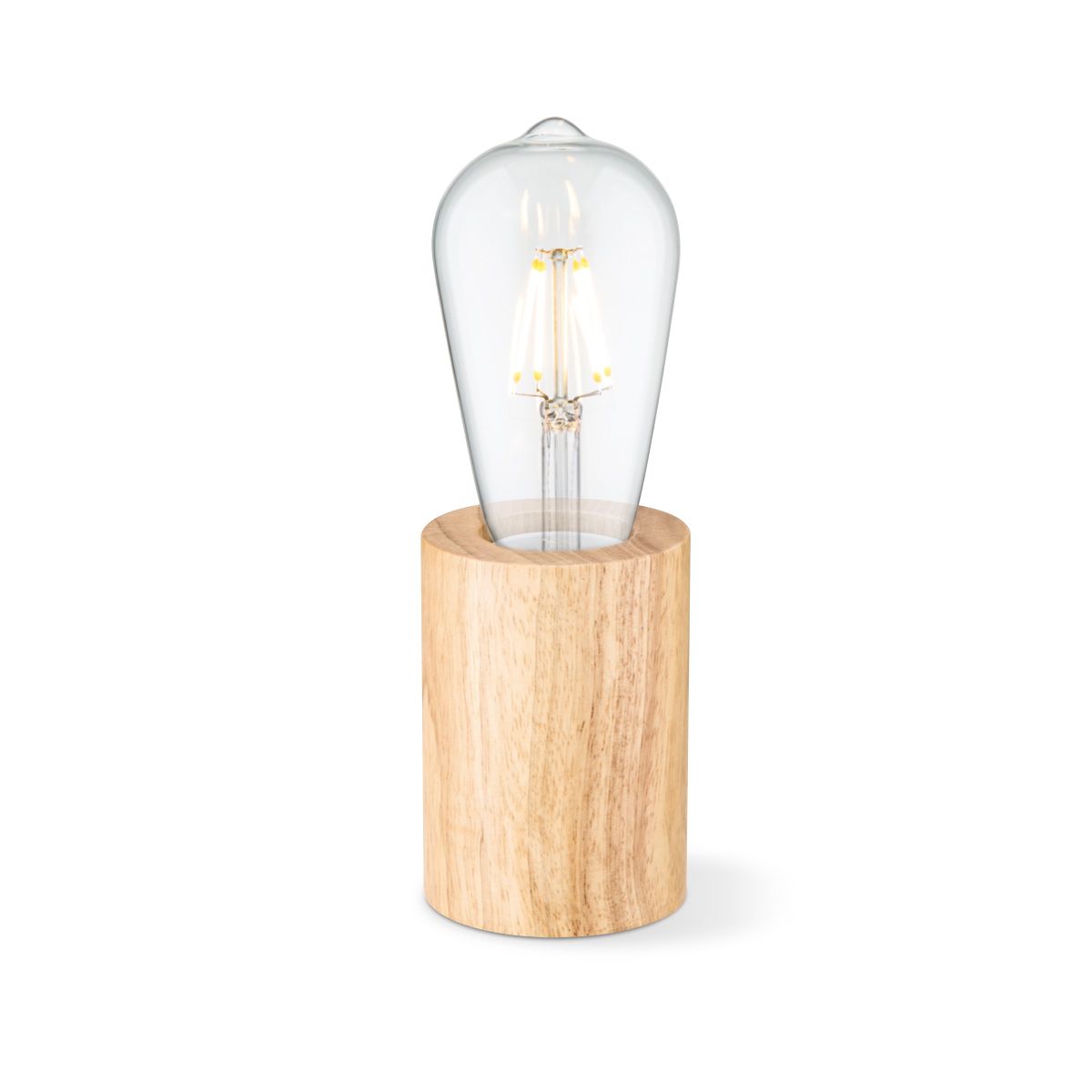 Ronde houten tafellamp Eliaz – een stoer en hip lichtpuntje voor elk interieur