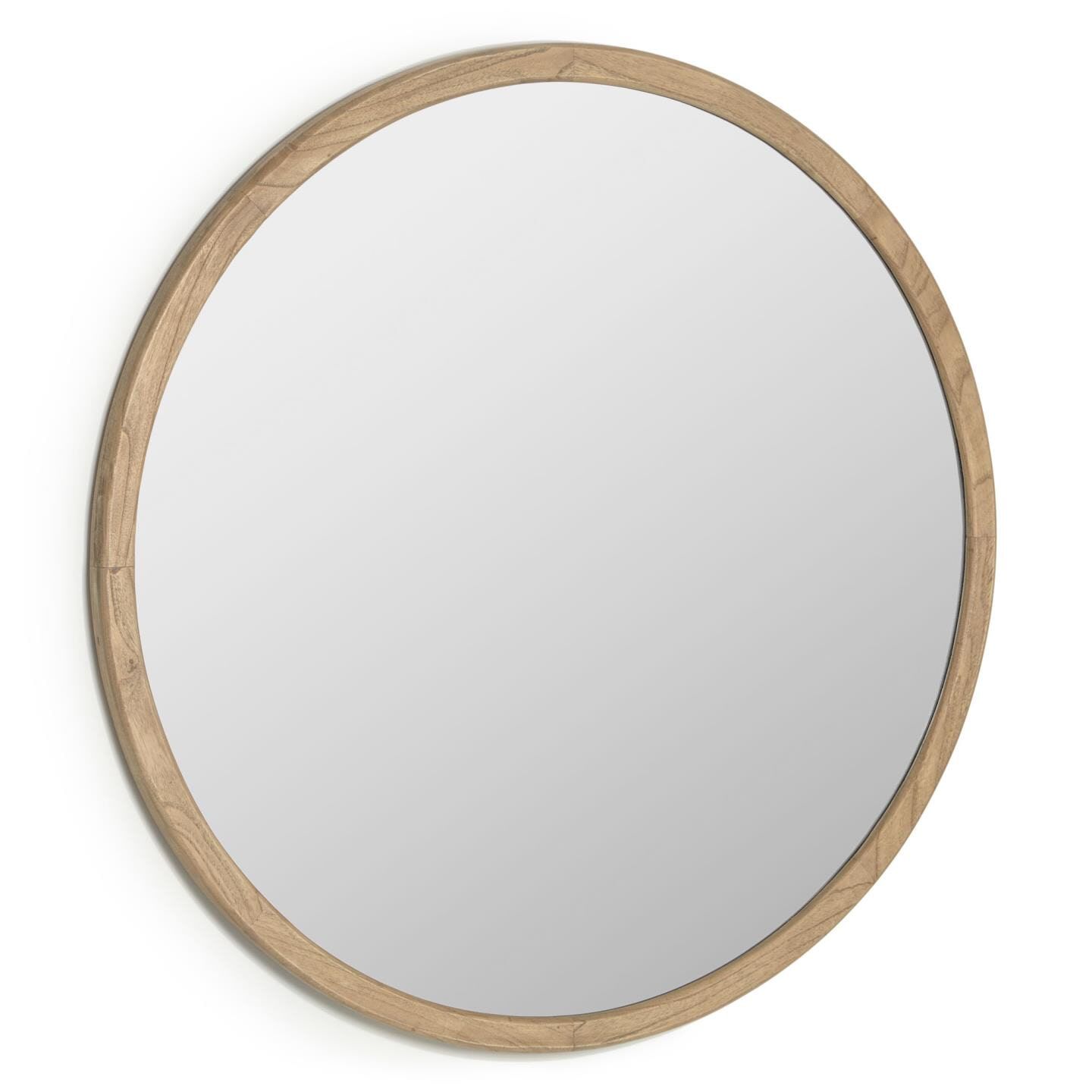 Ronde Kave Home Spiegel van Massief Mindi Hout – Scandinavisch Design, 100 cm