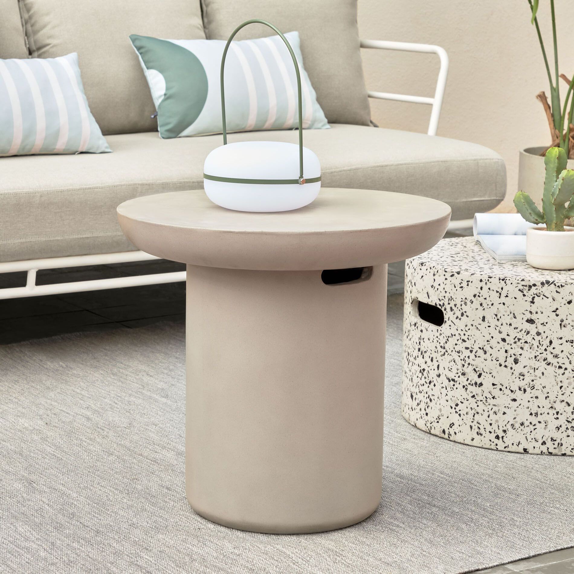 Ronde Kave Home Taimi Salontafel Ø50 cm – Moderne Betontafel voor Buiten en Binnen