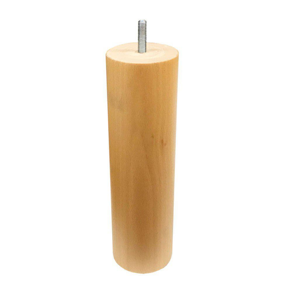 Ronde Massief Houten Meubelpoot Ø 6,5 cm – 23 cm Hoog – M8 Draadeind – Houtkleur