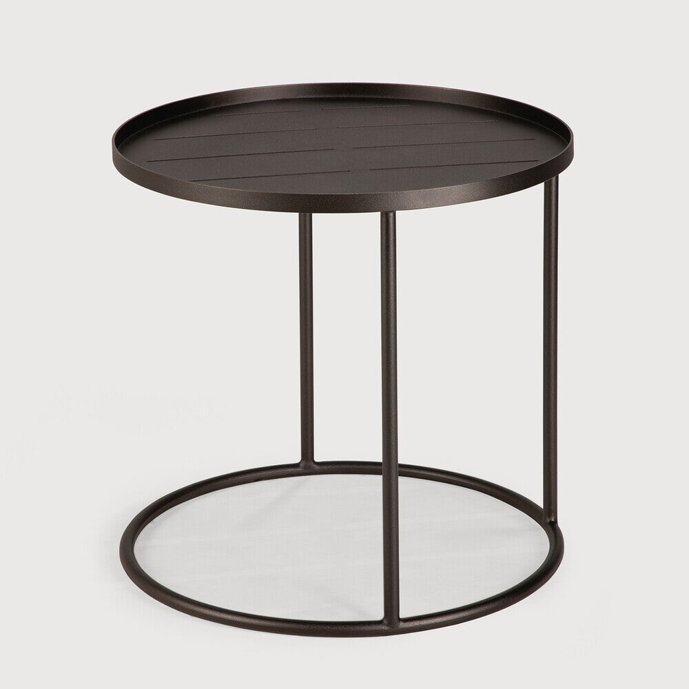 Ronde Outdoor Bijzettafel Tray 49 cm – Dark Bronze van Ethnicraft