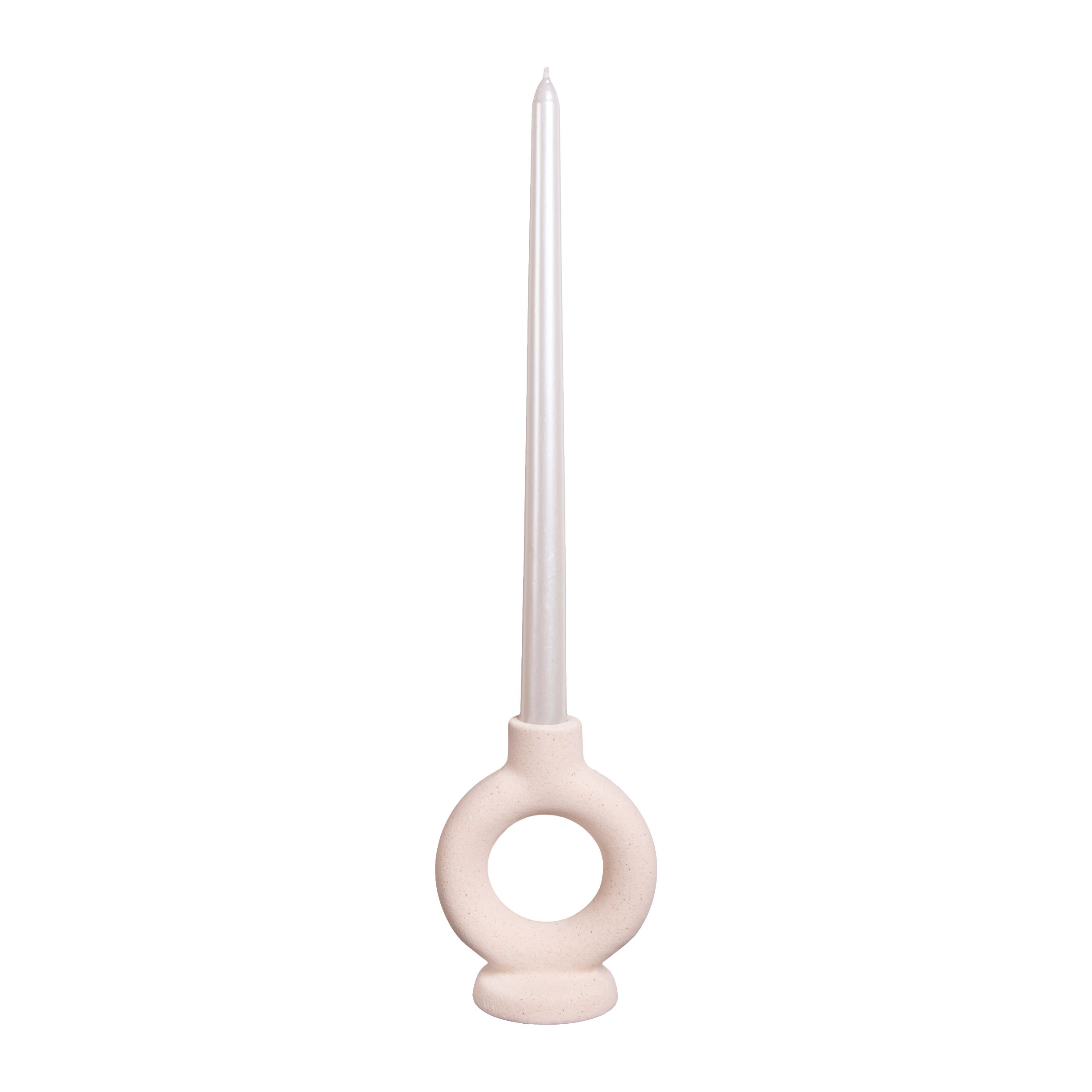 Ronde QUVIO Kaarsenhouder – Tijdloze Elegantie in Gebroken Wit