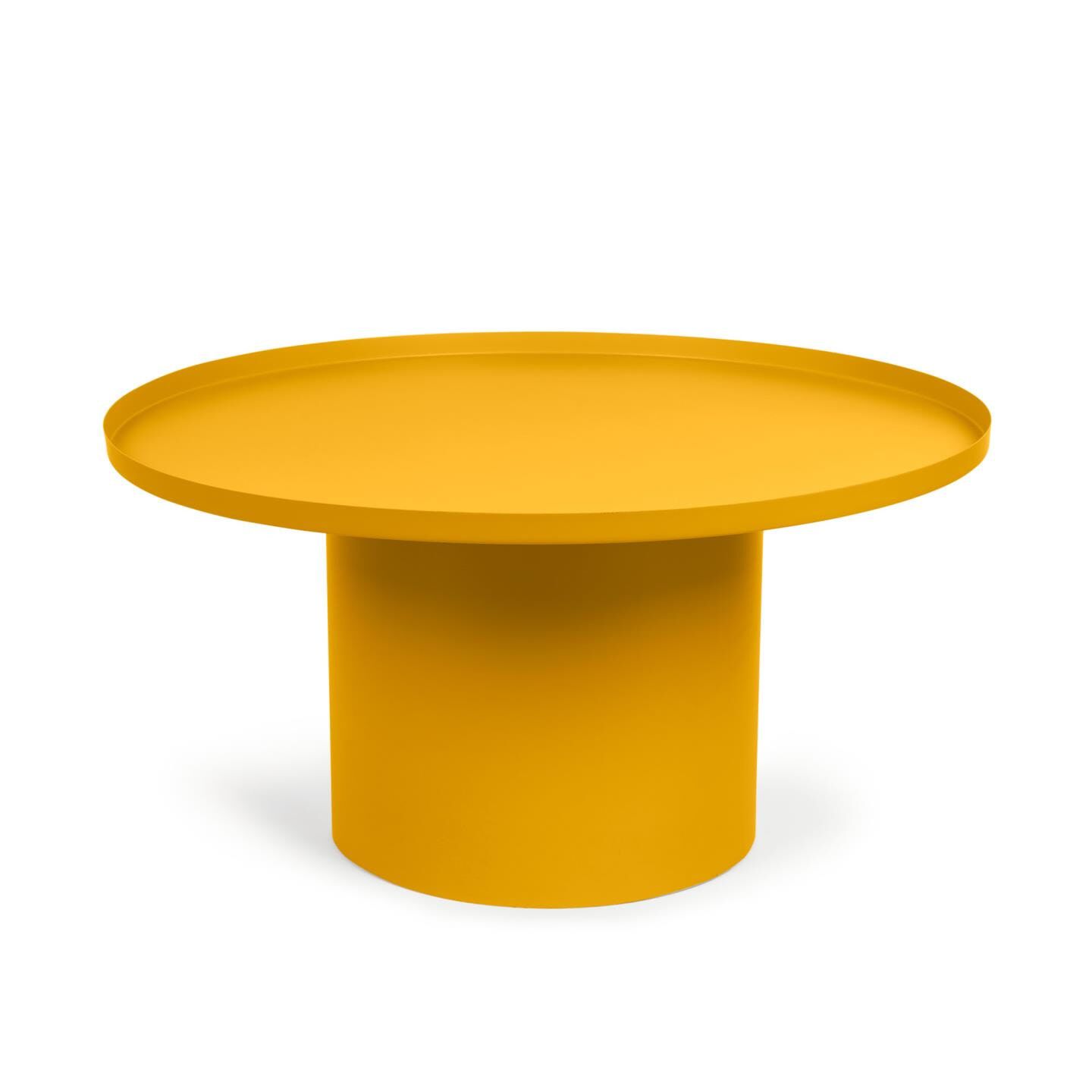 Ronde Salontafel Fleksa van Kave Home – Mosterdgeel, 72 cm