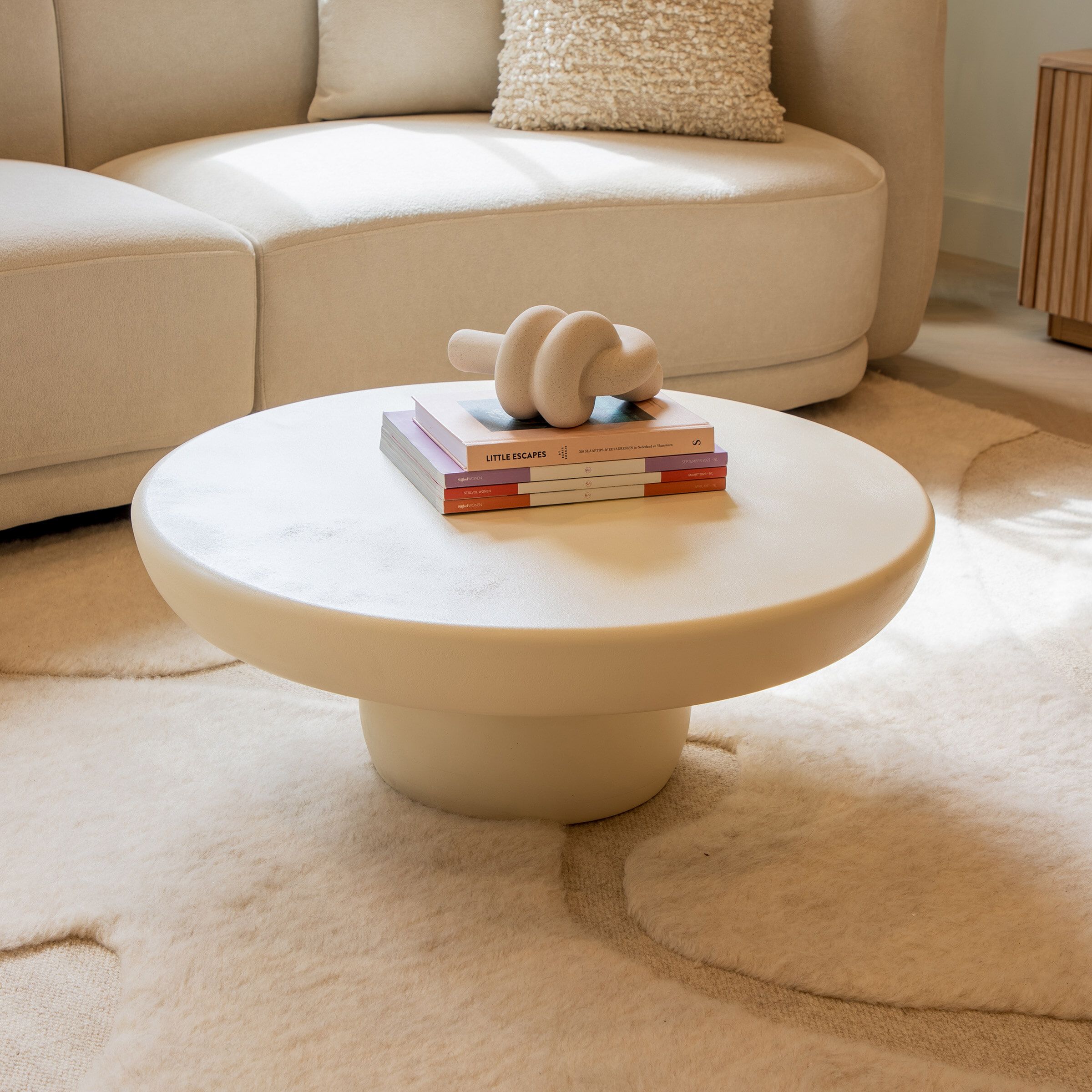 Ronde Salontafel Jake in Beige – Stijlvolle Betonlook van Sohome