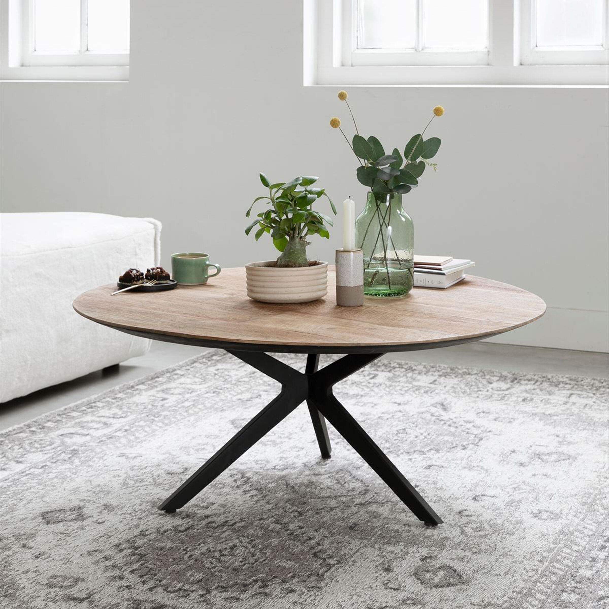 Ronde Salontafel Metropole van DTP Home – 90 cm natuurteakhout