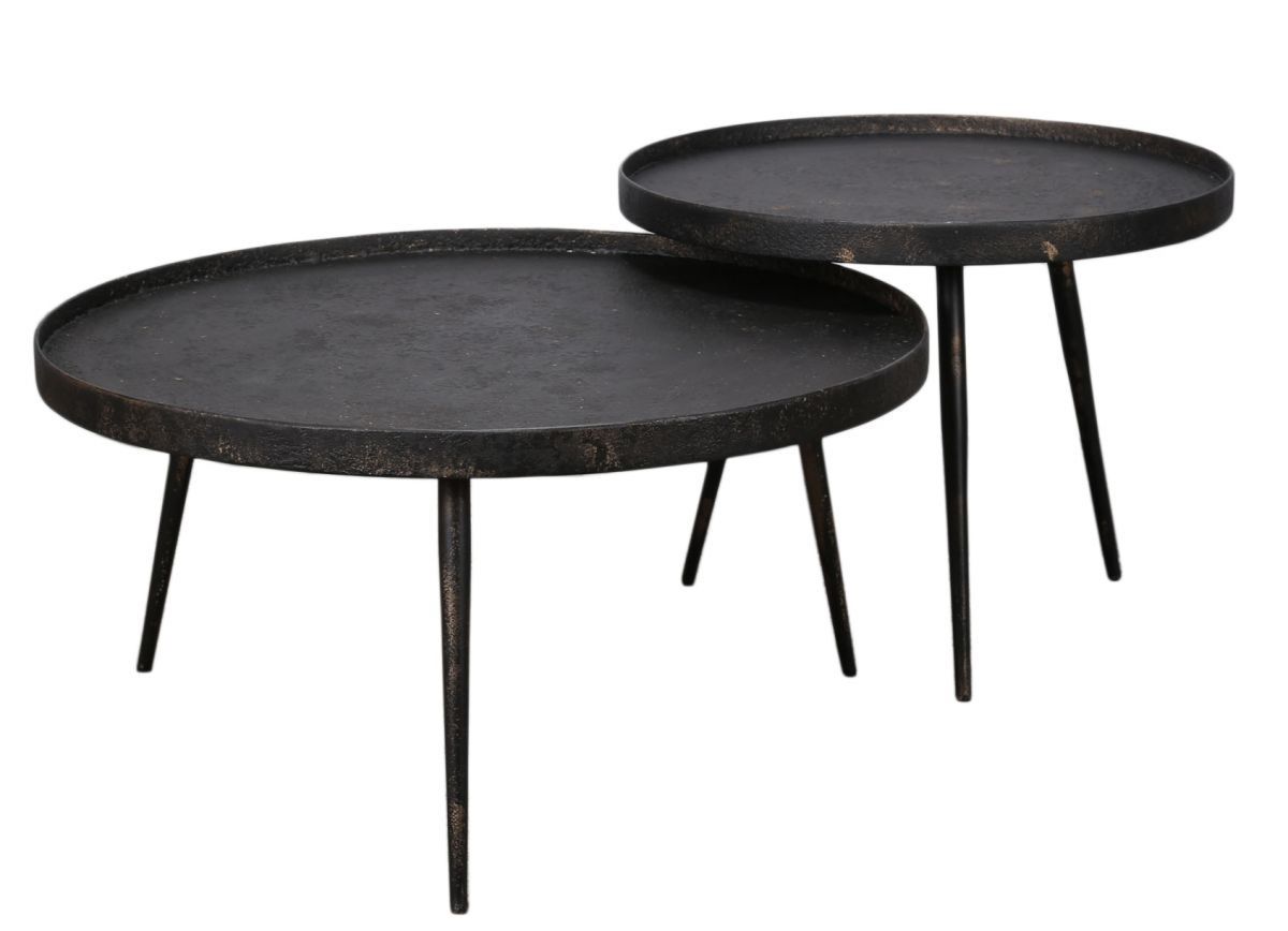 Ronde salontafel set Metallic – stijlvol grijs gepoedercoat voor elke woonkamer