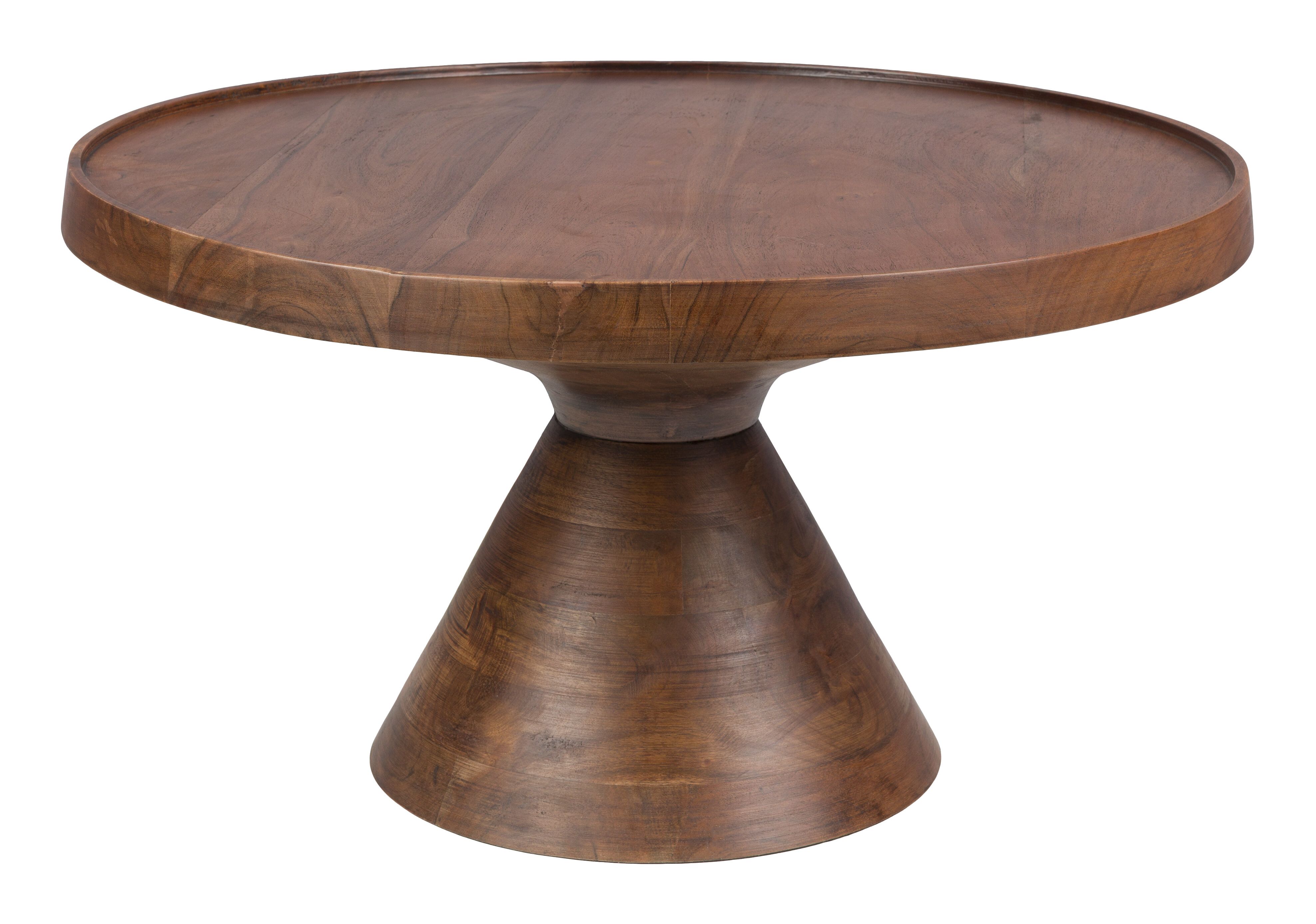 Ronde Salontafel van Acaciahout in Warm Walnoot – Zuiver