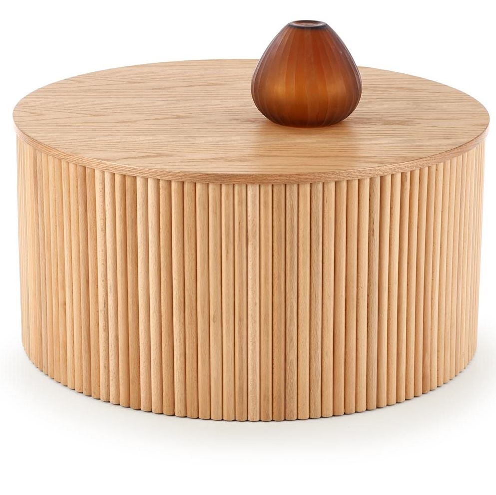 Ronde salontafel Woody 80 × 80 cm – Moderne eikenlook voor elke woonkamer
