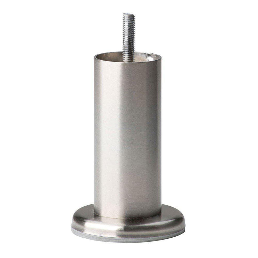 Ronde Stalen Meubelpot met RVS Look – Ø 4,2 cm, 12 cm Hoog, M8 Draadeind
