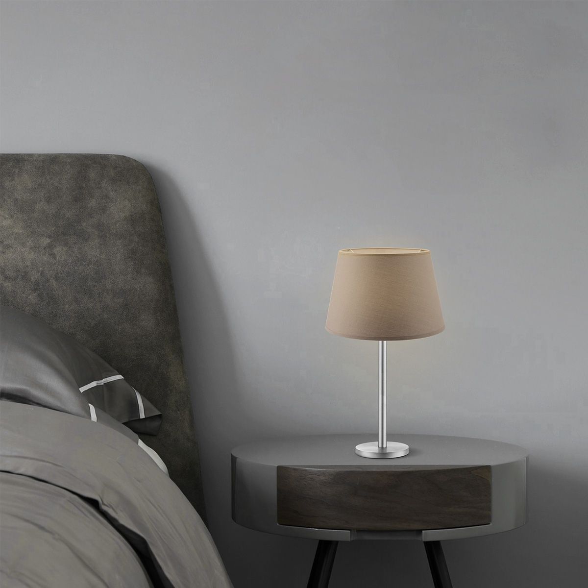 Ronde Taupe Lampenkap Largo – Stijlvolle Sfeer voor Tafellamp of Vloerlamp