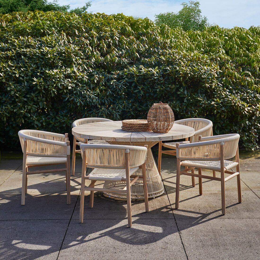 Ronde Tuintafel Saint Tropez van Rivièra Maison – 140 cm Naturel Teakhout & All‑Weather touw