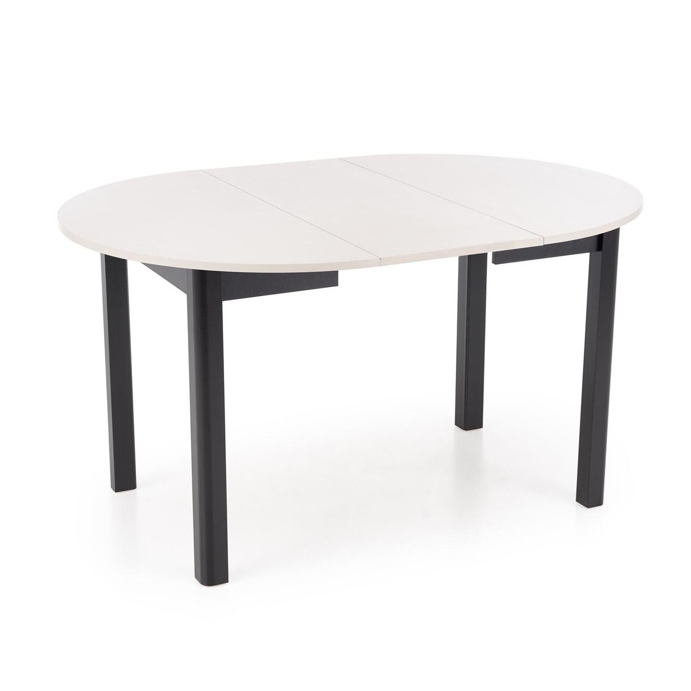 Ronde uitschuifbare eettafel Ringo – flexibel en stijlvol in crèmekleur en zwart