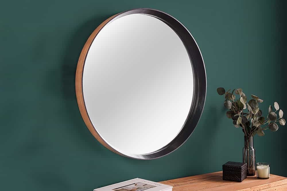 Ronde wandspiegel Amsterdam – Handgemaakte 70 cm spiegel in zwart massief eiken