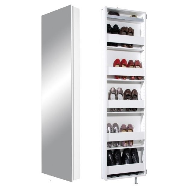 Roterende Wandkast Elda – Elegante Witte Kast met Spiegeldeur